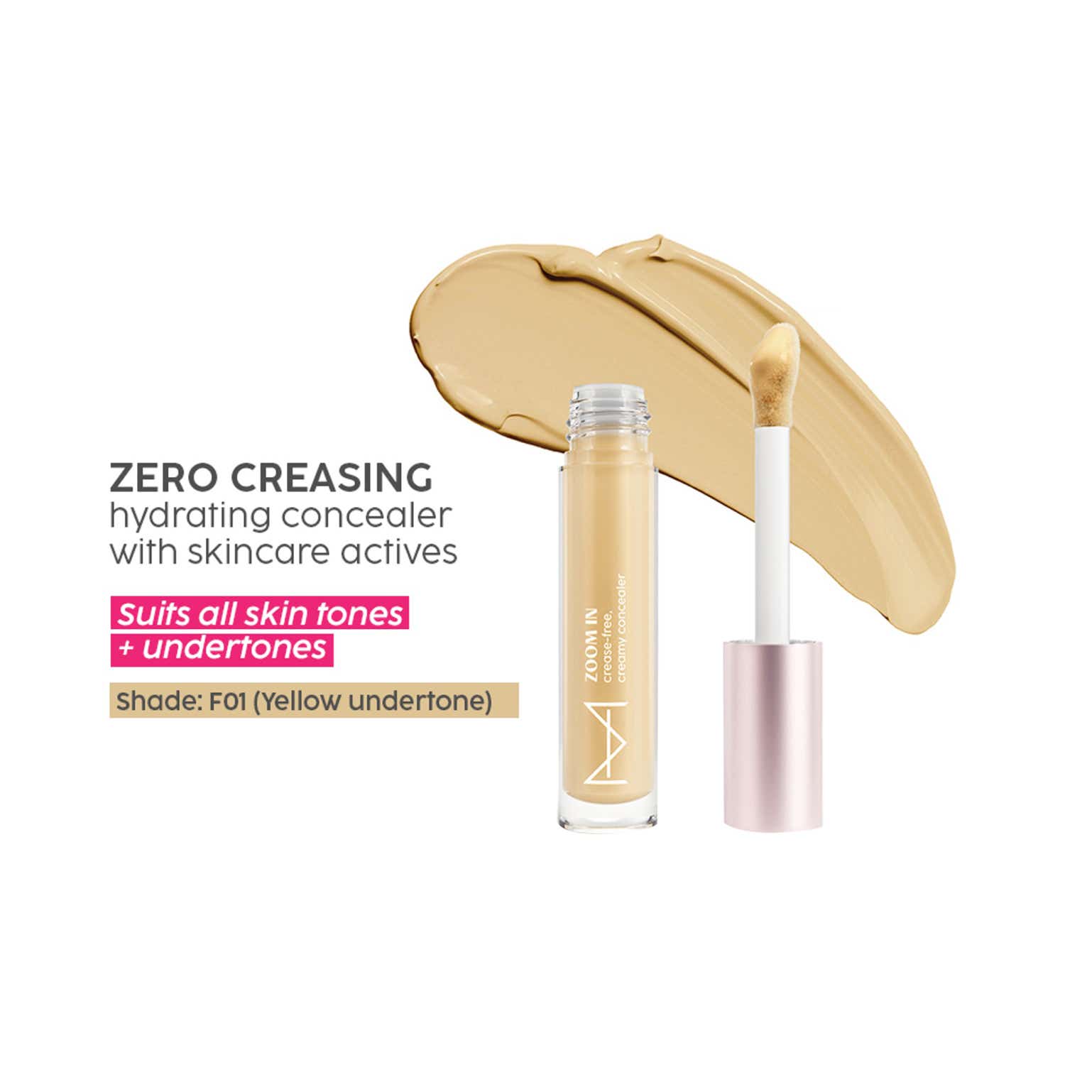 HOUSE OF MAKEUP | HOUSE OF MAKEUP Zoom In Crease-Free, Creamy Concealer - F01 Fair Skin Tone (6 ml)