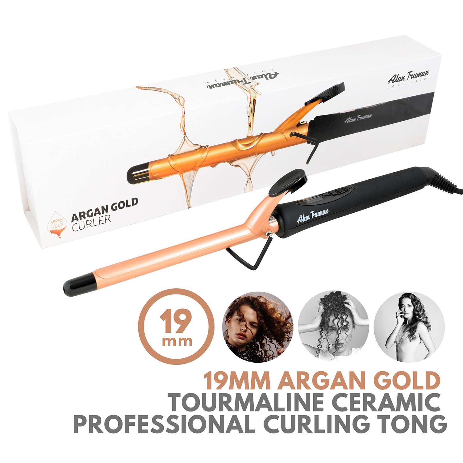 Alan Truman | Alan Truman Argan Gold Ceramic Curler - 19mm (1 Pc)