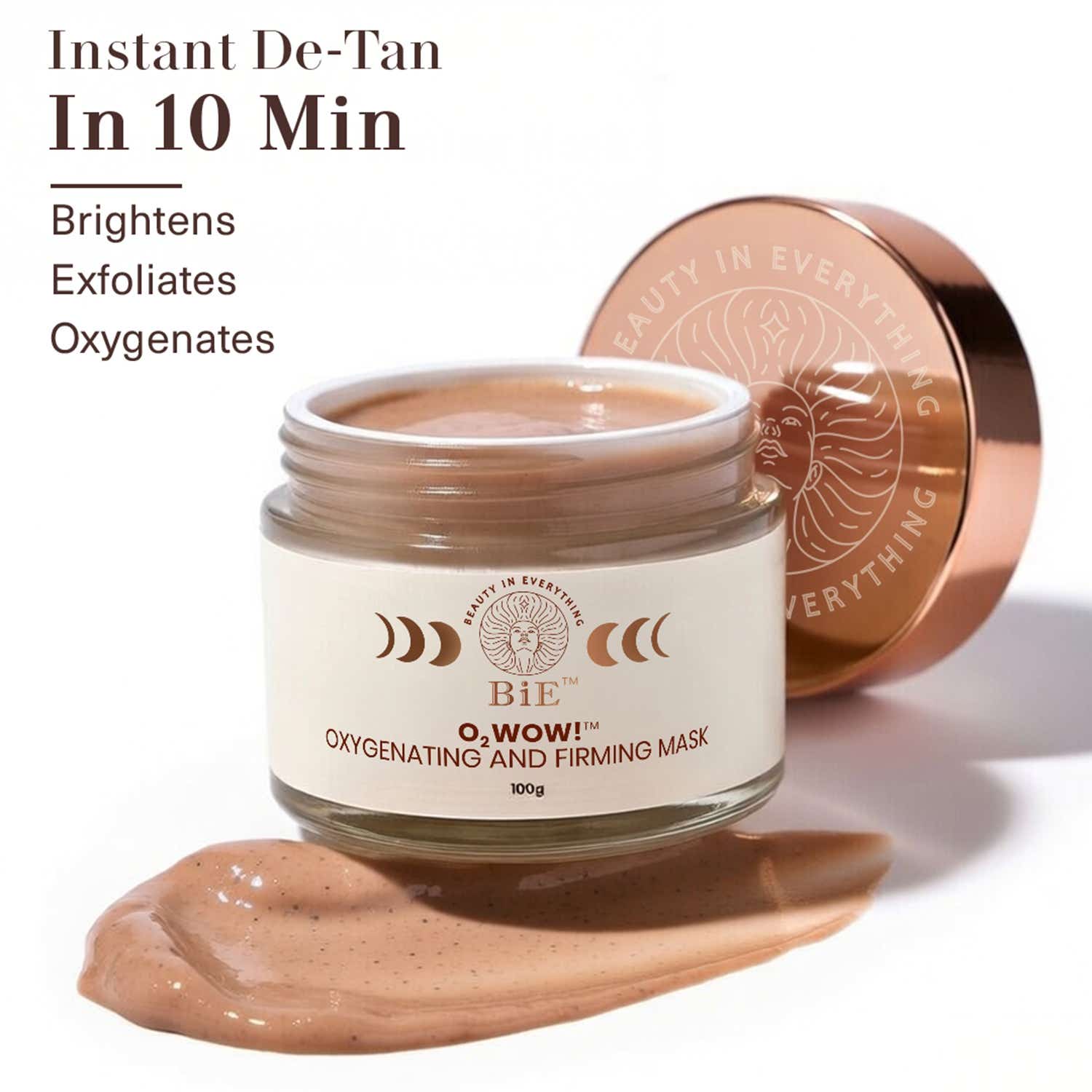 BiE - Beauty In Everything | BiE O2WOW Oxygenating & Firming Face Mask for Daily Tan Removal (100 g)