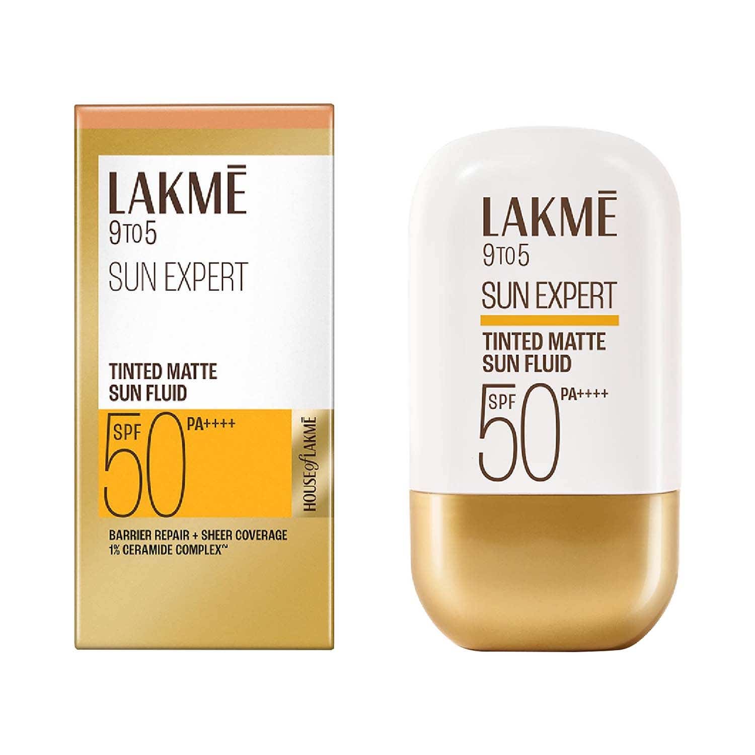Lakme | Lakme Sun Expert Tinted Matte Fluid SPF 50 Sunscreen 1% Ceramide - Bronze (50ml)