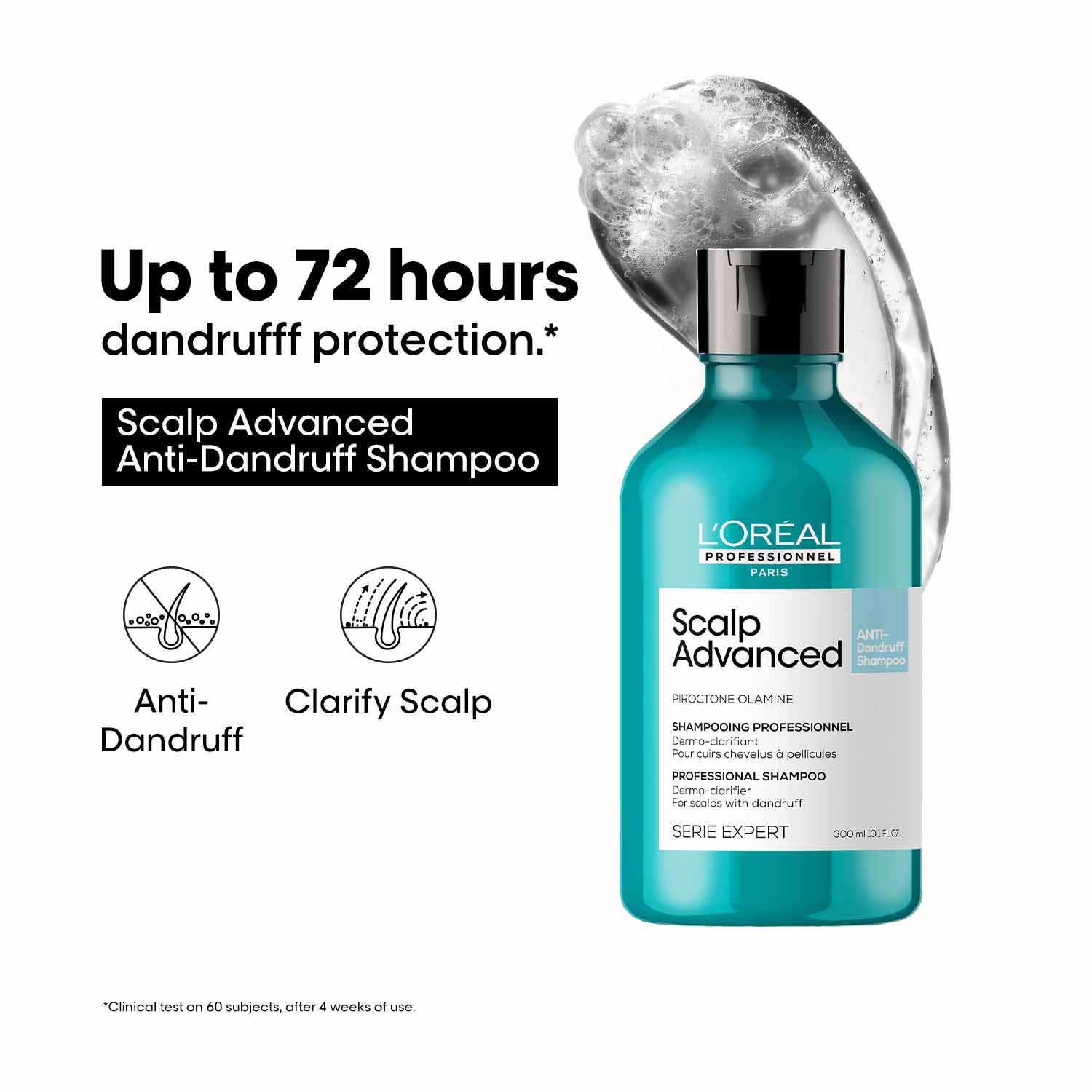 L'OREAL PROFESSIONNEL Scalp Advanced Anti-Dandruff Dermo-Clarifier Shampoo (300 ml) Removes Dandruff