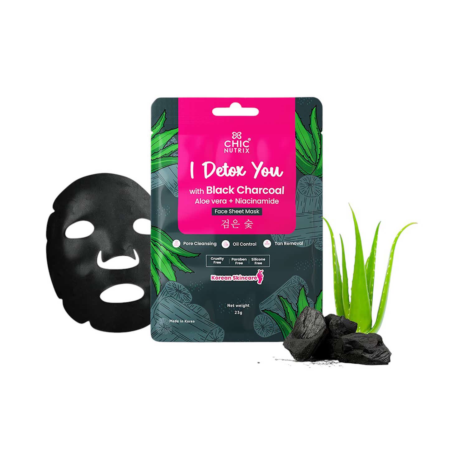 Chicnutrix | Chicnutrix Korean Black Charcoal Face Sheet Mask (23 g)