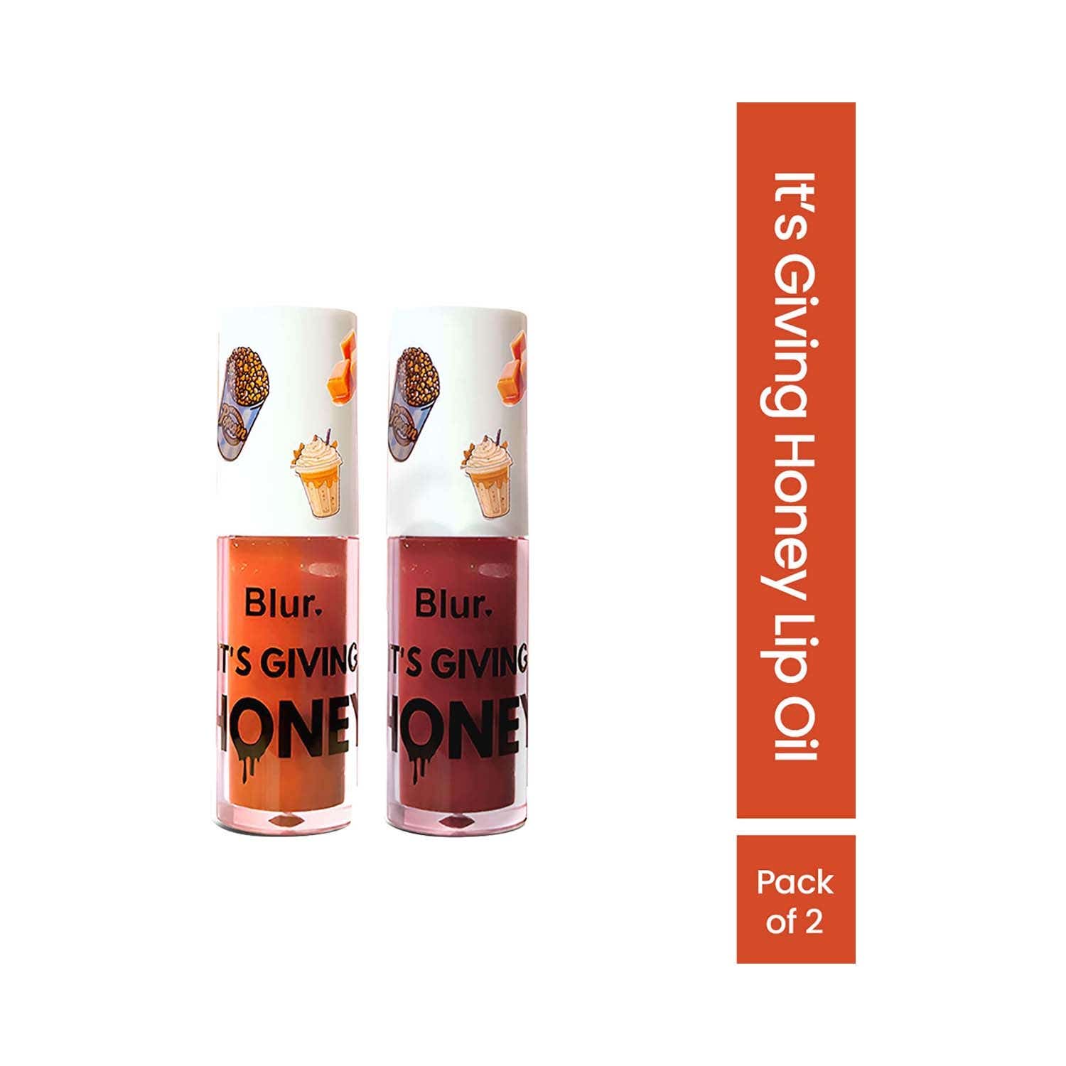 Blur India | Blur India It's Giving Honey Lip Oil Pack - Coffee & Hazelnut (2 pcs)