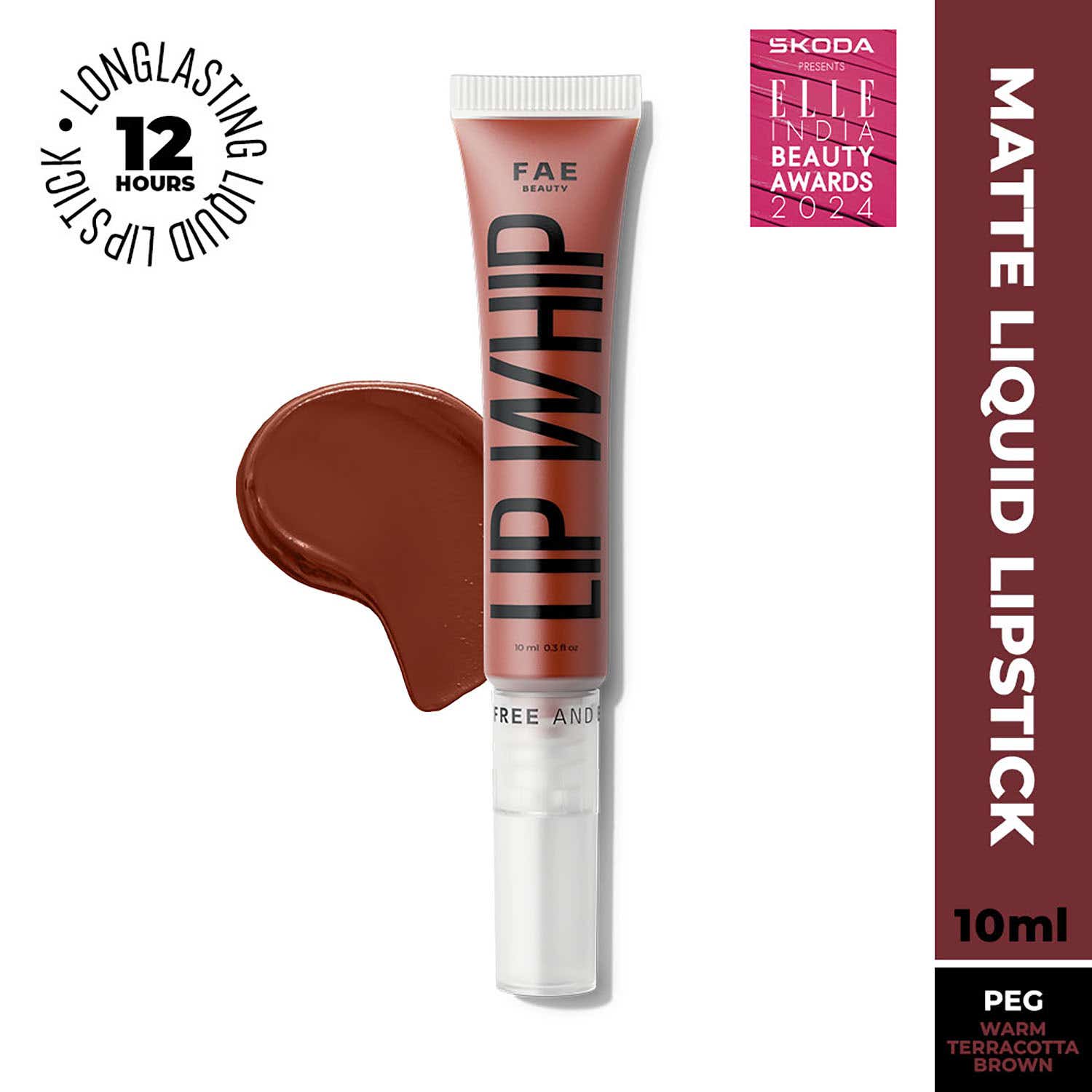 FAE BEAUTY | FAE BEAUTY Lip Whip 12H Matte Liquid Lipstick Long Wear Non Drying & Smudgeproof - Peg (10 ml)