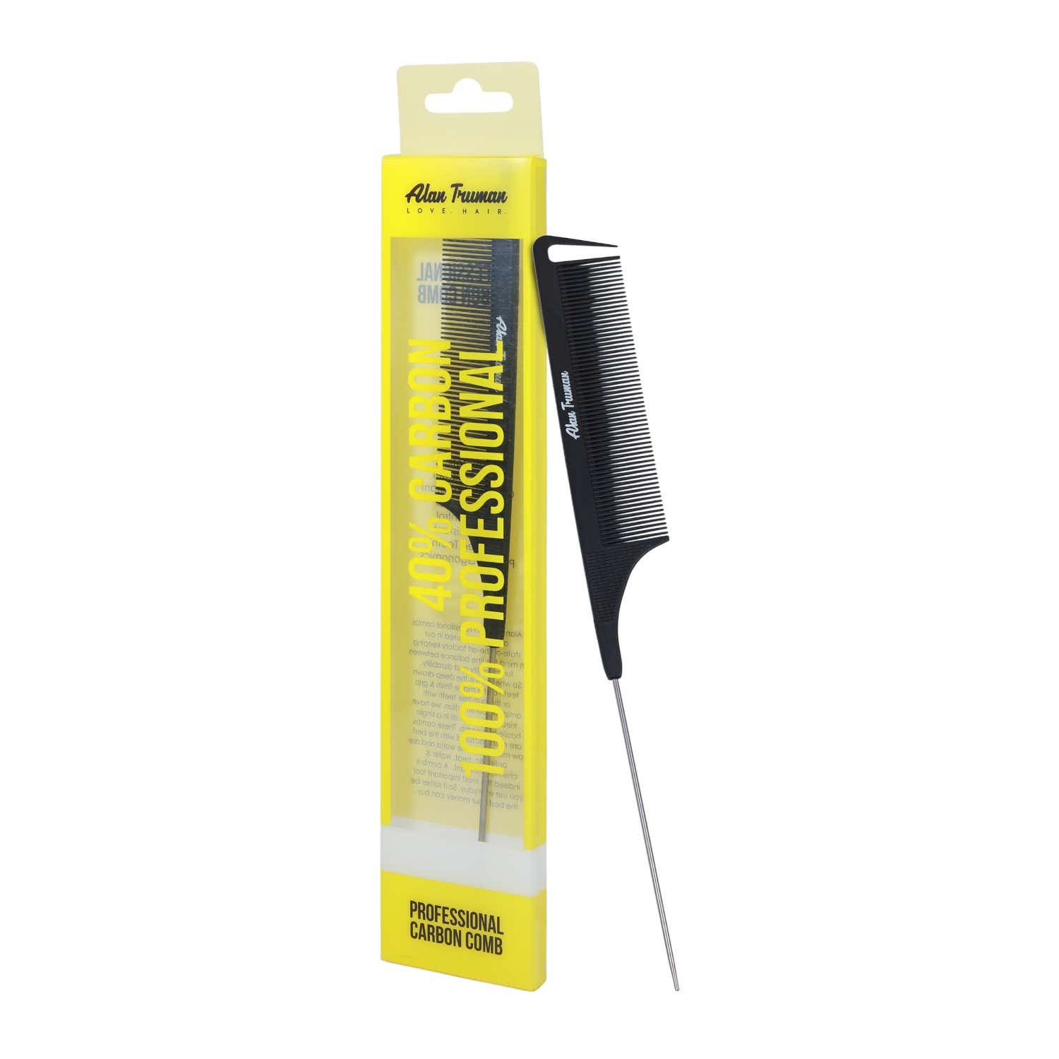 Alan Truman | Alan Truman CB-03 Metal Pin Tail Carbon Comb (1 Pc)