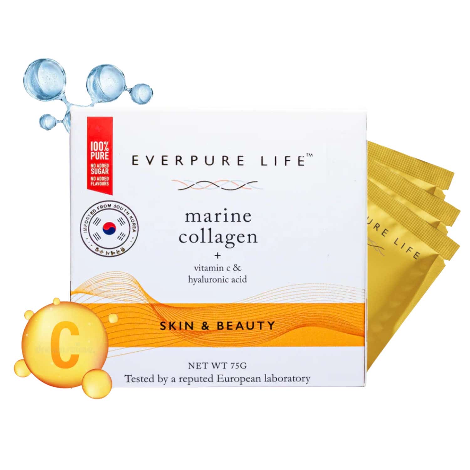 Everpure Life | Everpure Life Marine Collagen + Skin & Beauty + Vitamin C & Hyaluronic Acid (75 g)
