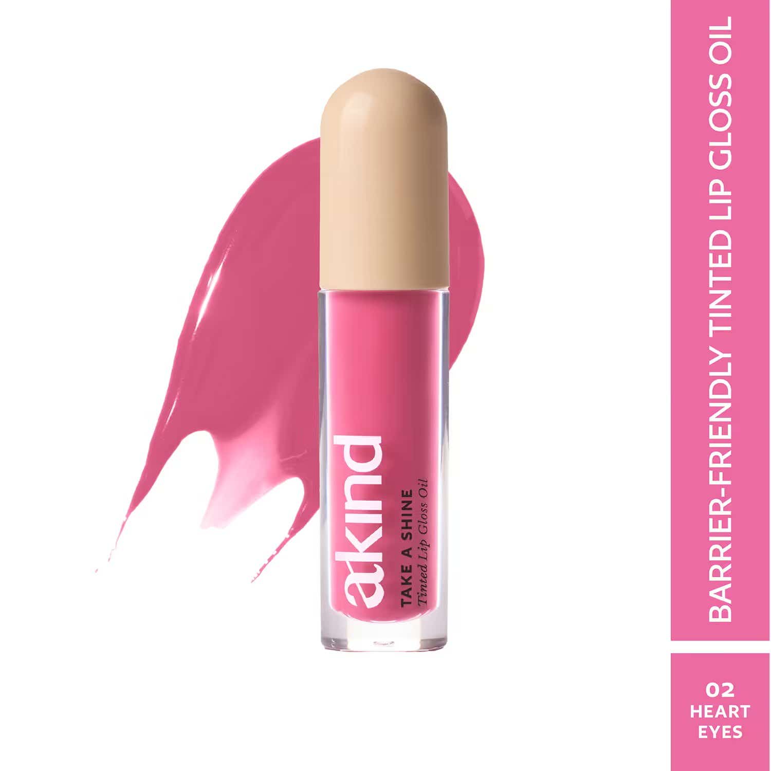 Akind | Akind Take A Shine Lip Gloss Oil, Hydrating & Lip Barrier-Friendly - Heart Eyes (4 ml)