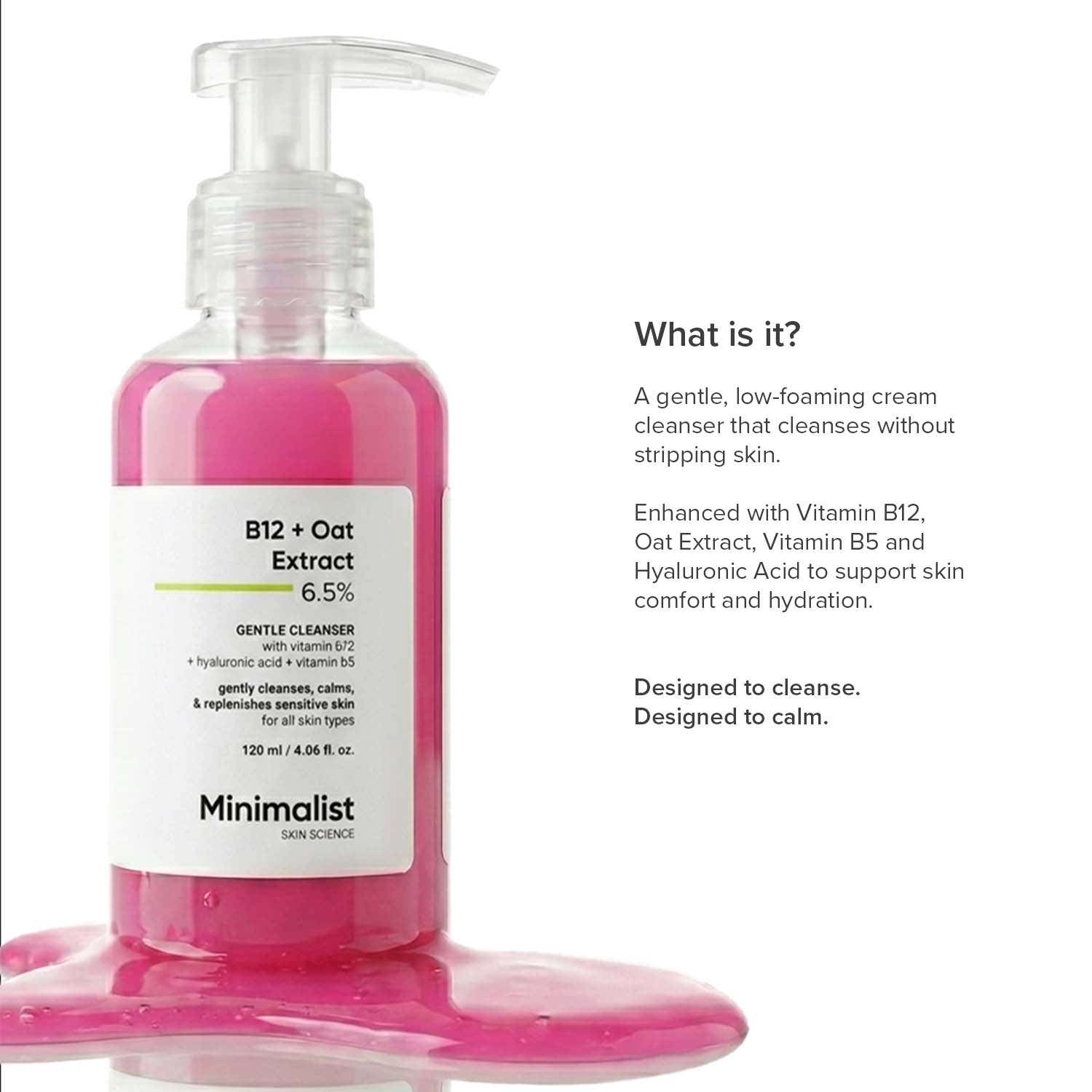 Minimalist B12 + Oat Extract 6.5% Gentle Cleanser 120 ml - Image 3