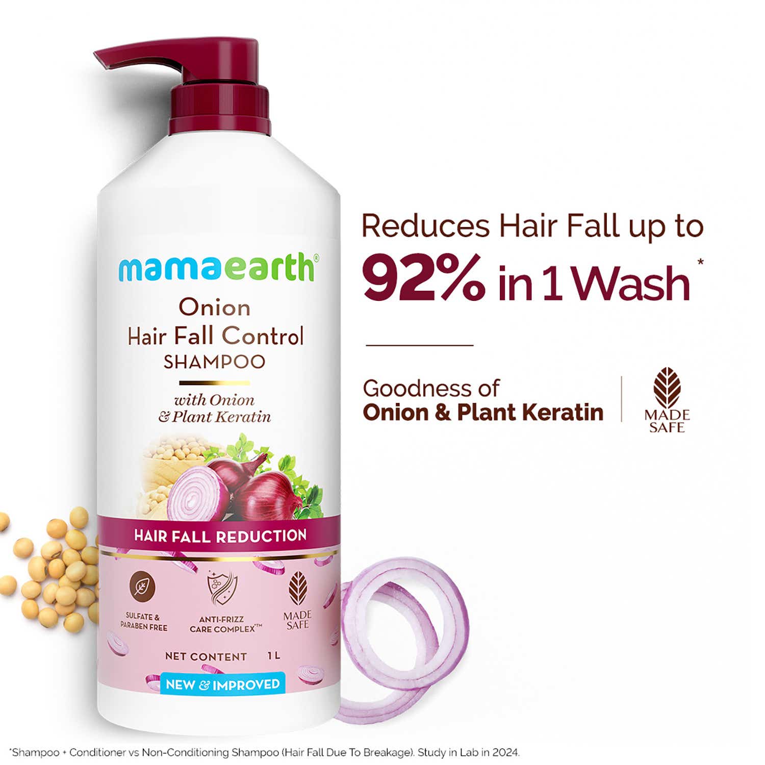 Mamaearth | Mamaearth Onion Shampoo For Hair Growth & Hair Fall Control (1000ml)