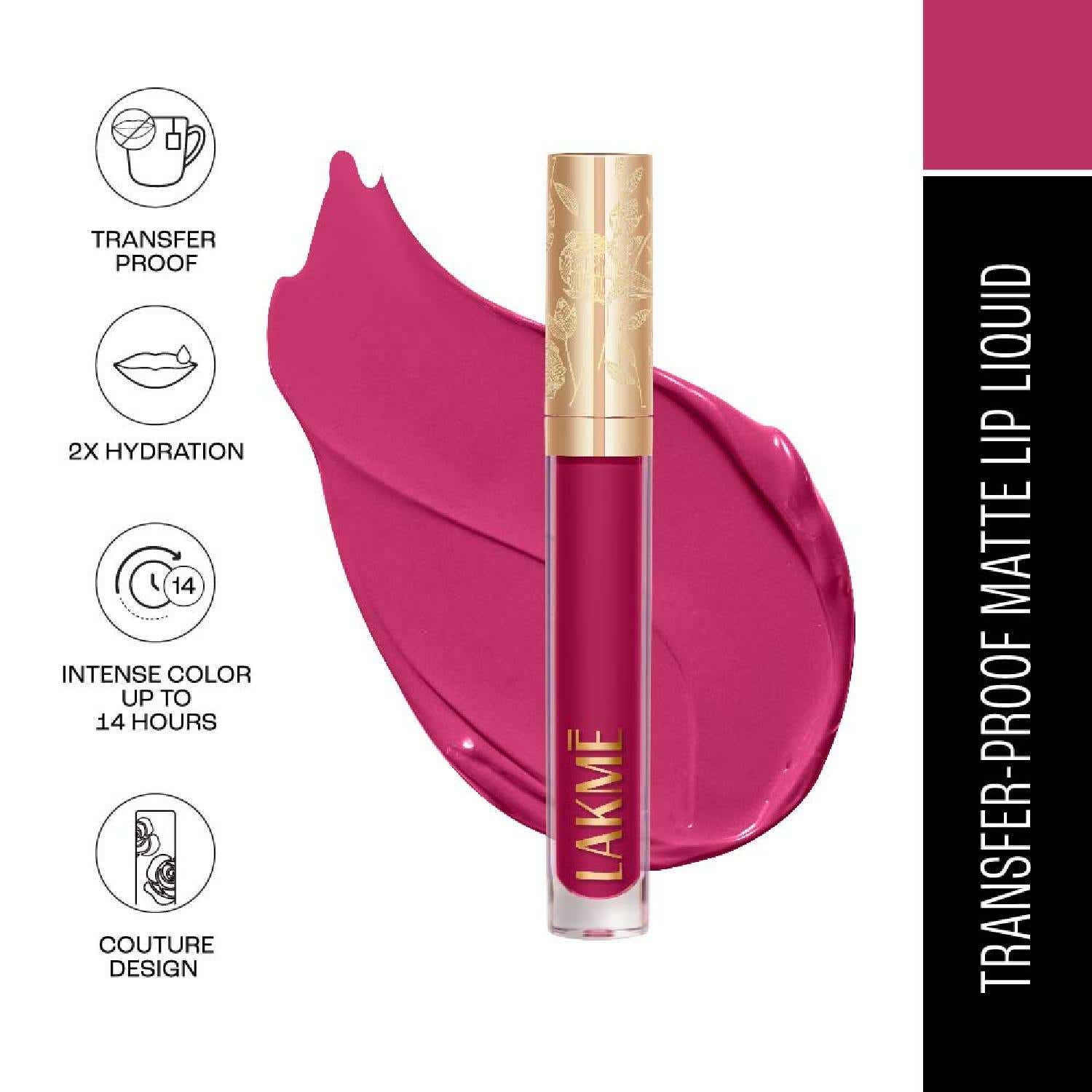 Lakme | Lakme Rouge Bloom Matte Liquid Lipstick - Majestic Magnolia 202 (3.5 ml)