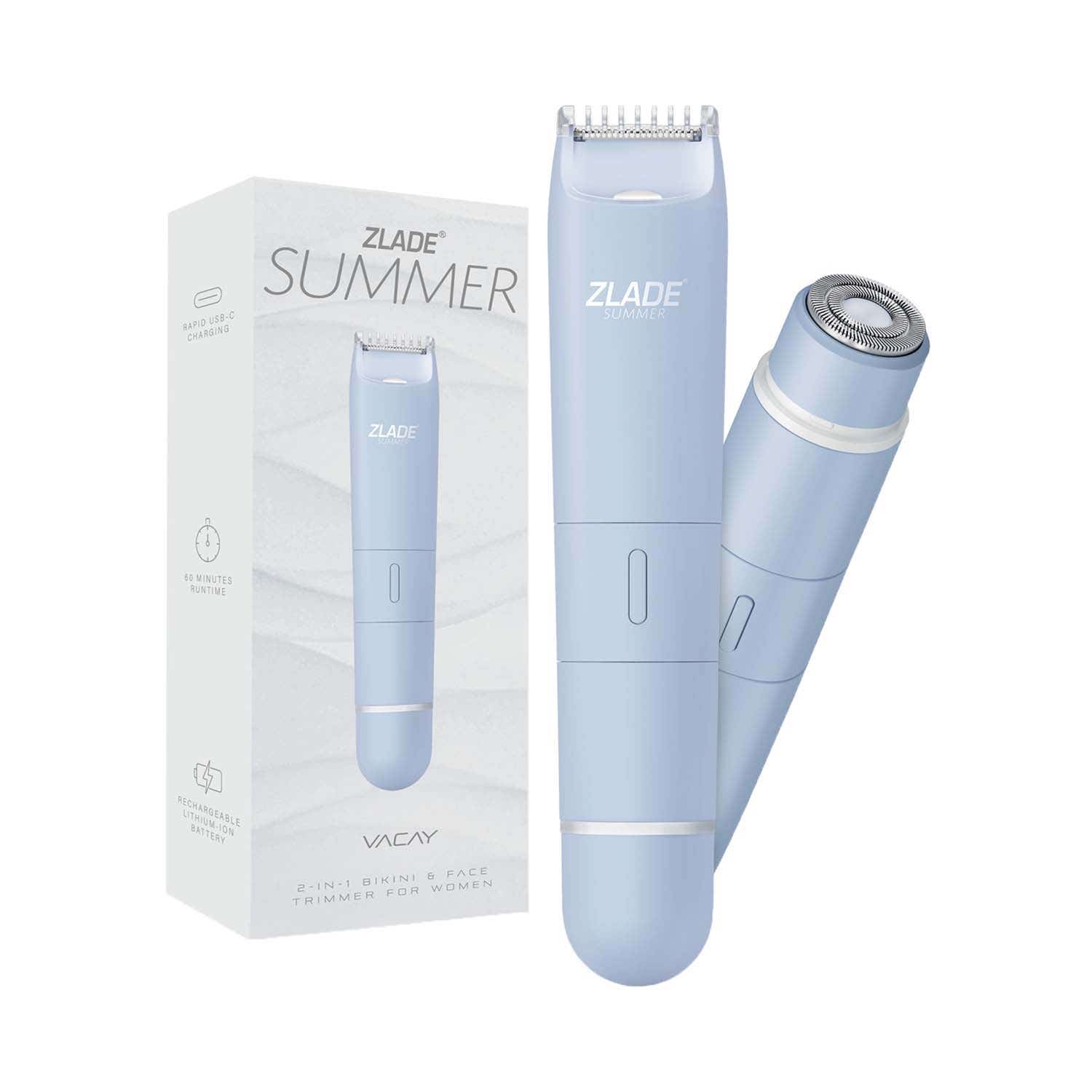 Zlade | Zlade Summer Vacay 2-in-1 Rechargeable Bikini Trimmer & Face Shaver for Women