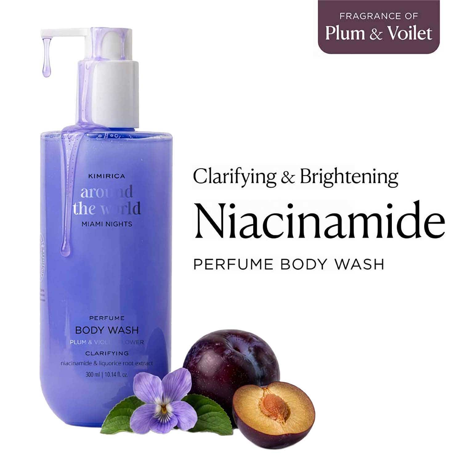 Kimirica | Kimirica Miami Nights Hydrating Sulphate Free Shower Gel with Vitamin E All Skin Type (300 ml)