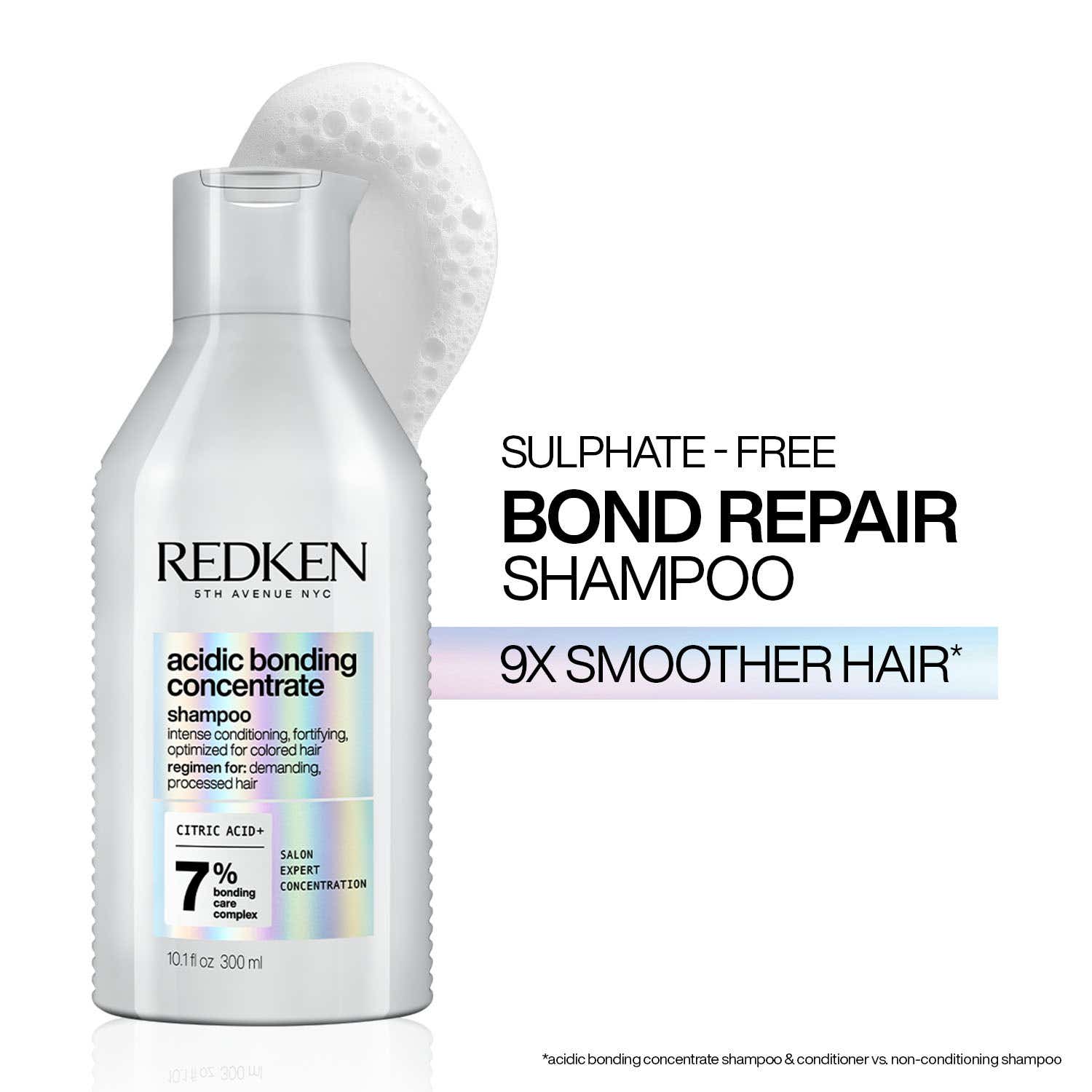REDKEN | REDKEN Acidic Bonding Concentrate Sulphate Free Shampoo,Bond Repair For Damaged Hair (300 ml)