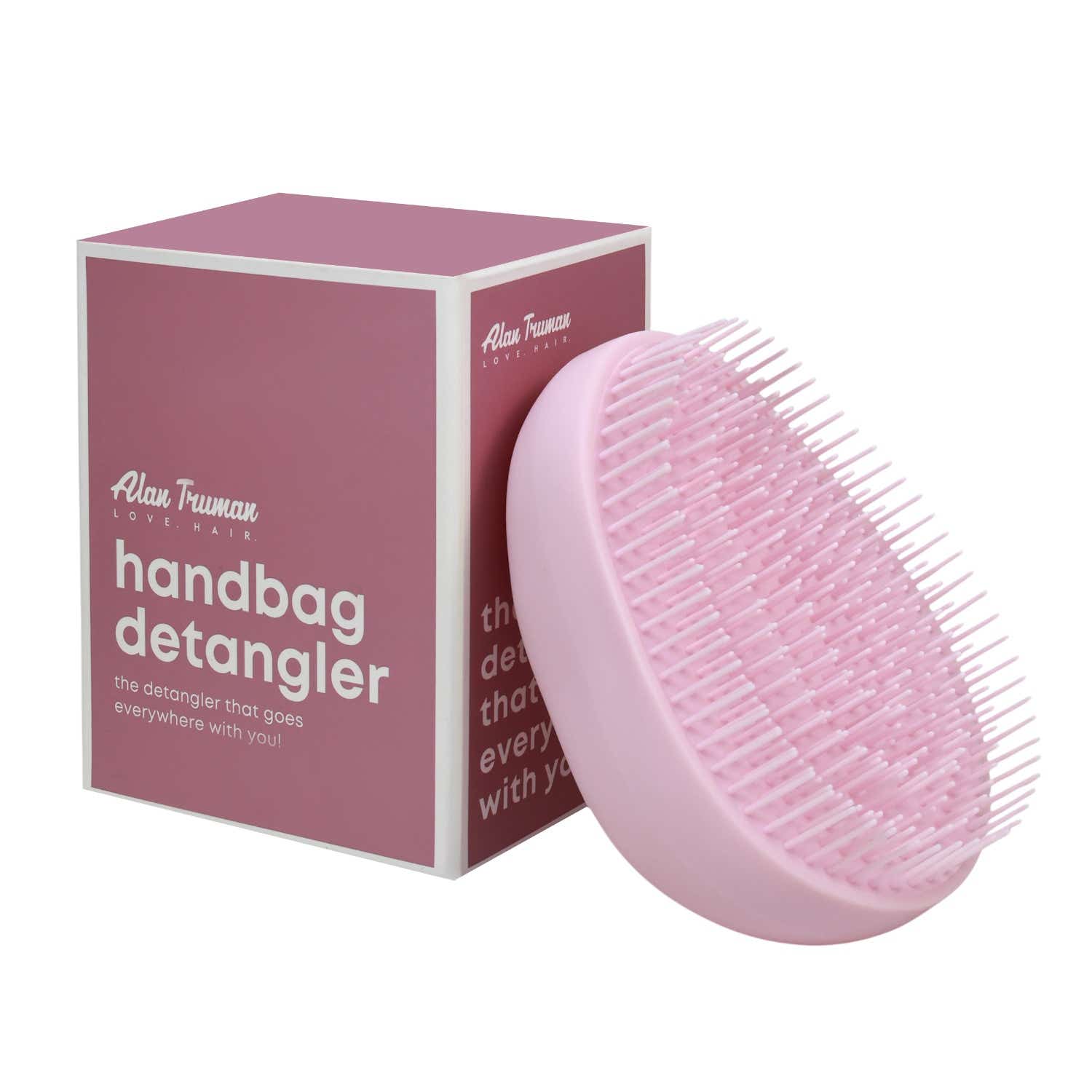 Alan Truman | Alan Truman Handbag Detangler - Compact Detangling Brush - Pink