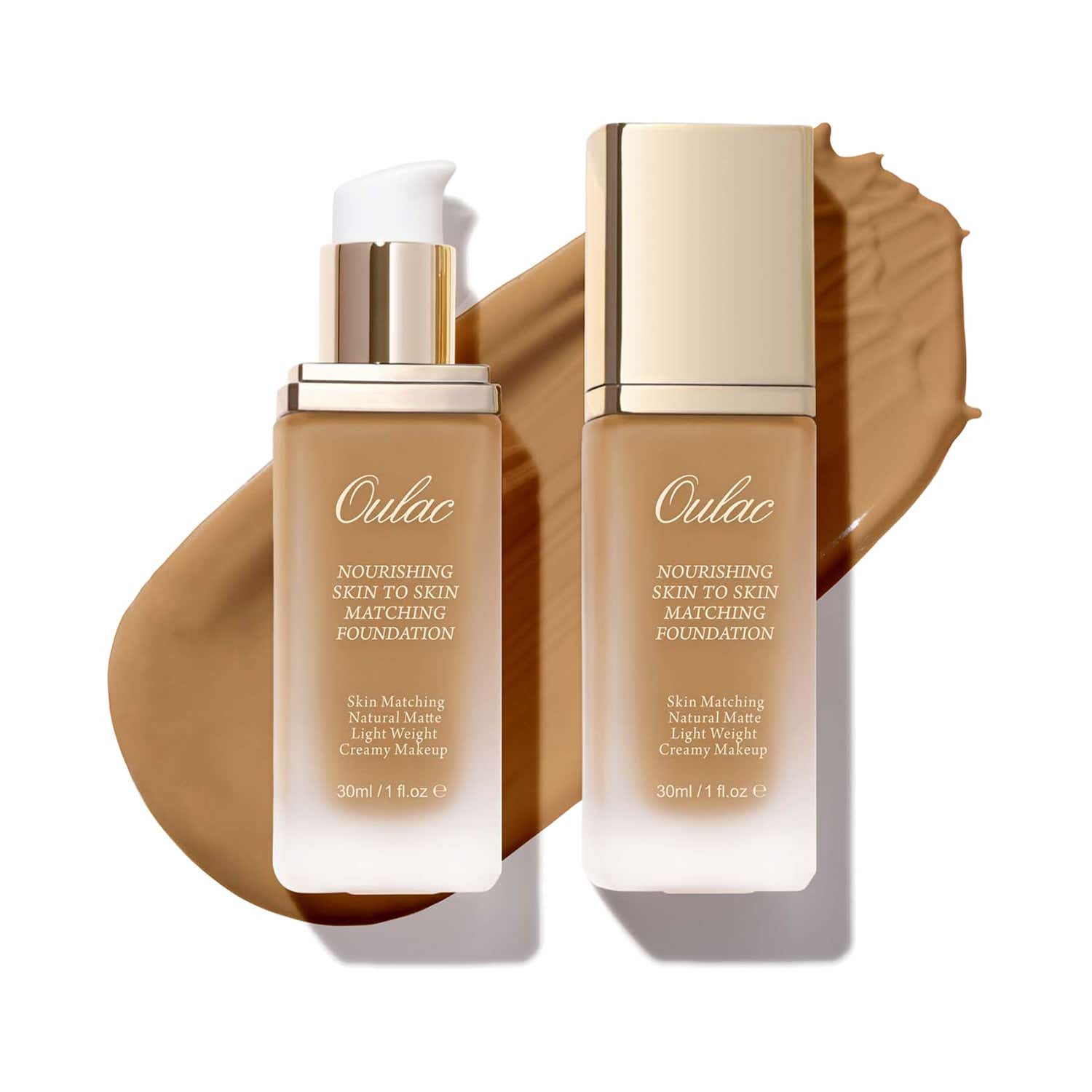 Oulac Nourishing Skin To Skin Matching Foundation - 16-Caramel (30 ml)