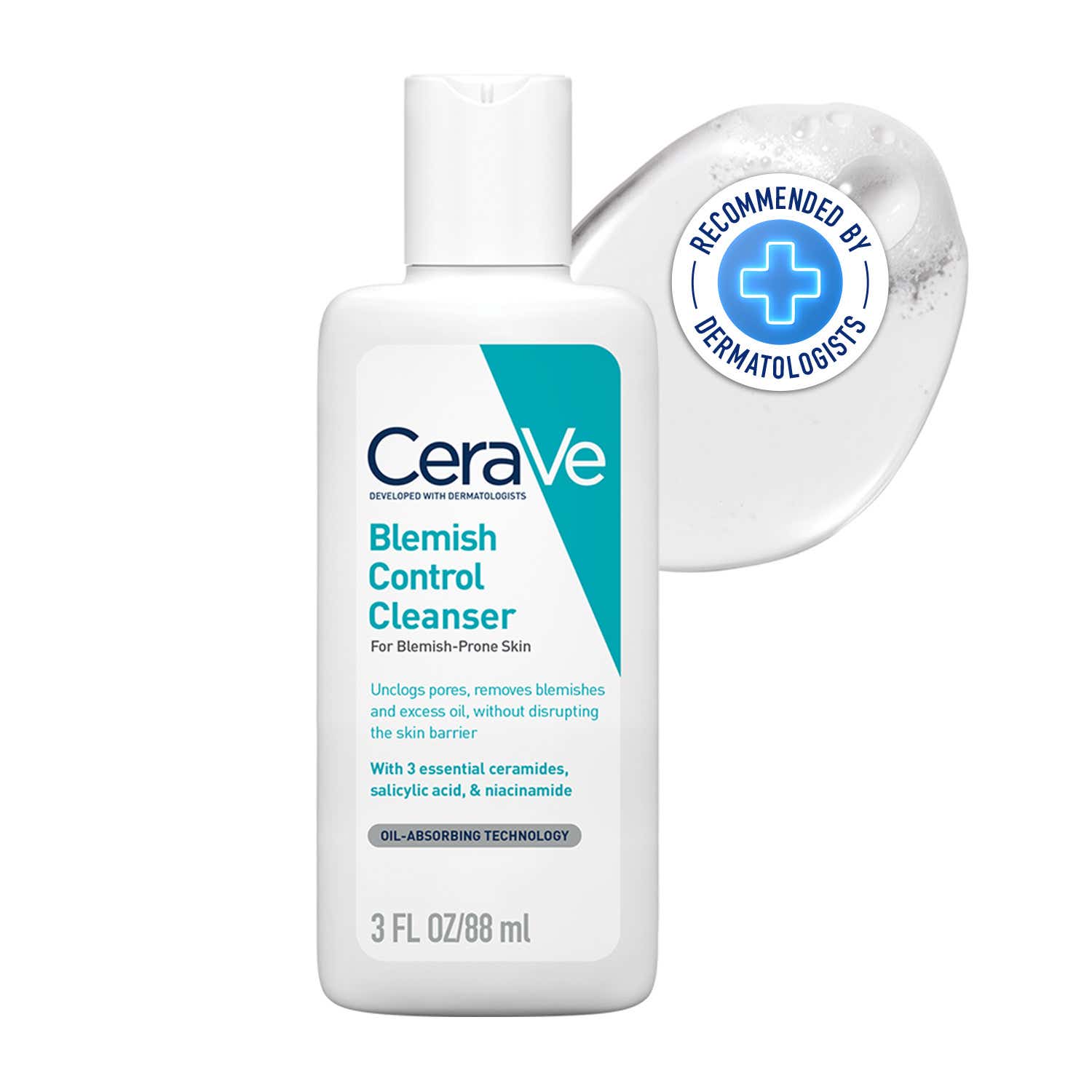 CeraVe | CeraVe Blemish Control Cleanser with 2% Salicylic Acid & Niacinamide for Acne-prone skin (88 ml)