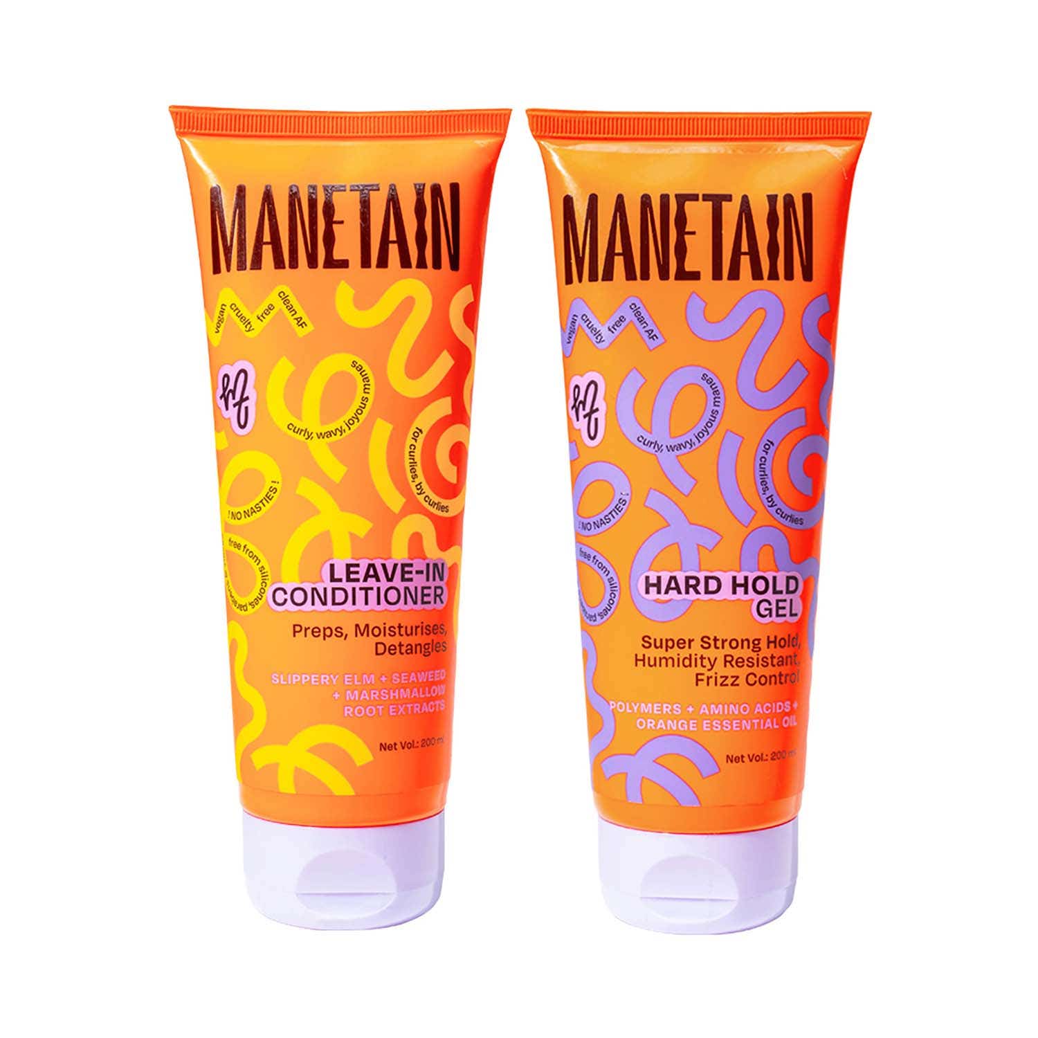Manetain | Manetain Leave In Conditioner & Hard Hold Gel For Hair (2 pcs)