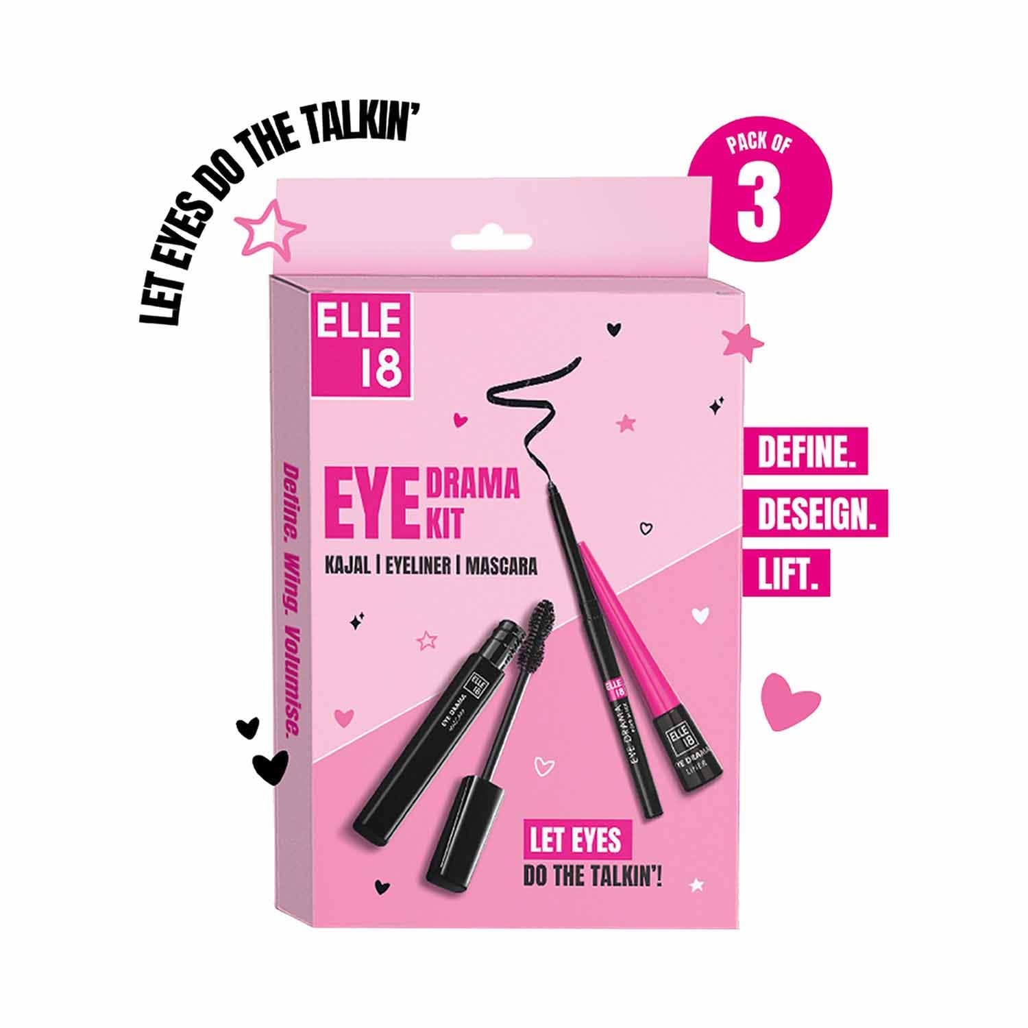 Elle 18 | Elle 18 Eye Drama Makeup Kit - Black (3 pcs)