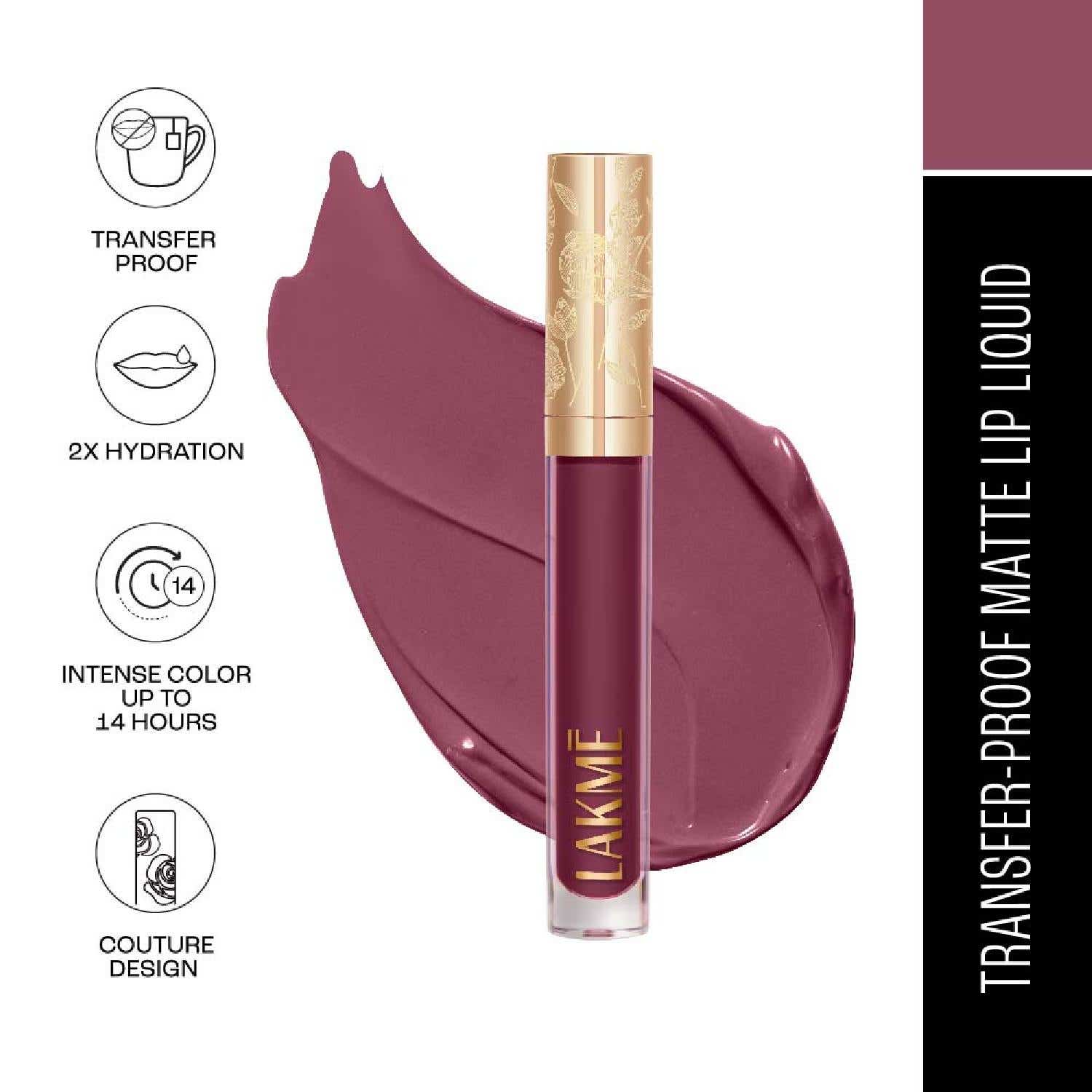 Lakme | Lakme Rouge Bloom Matte Liquid Lipstick - Power Petal 304 (3.5 ml)