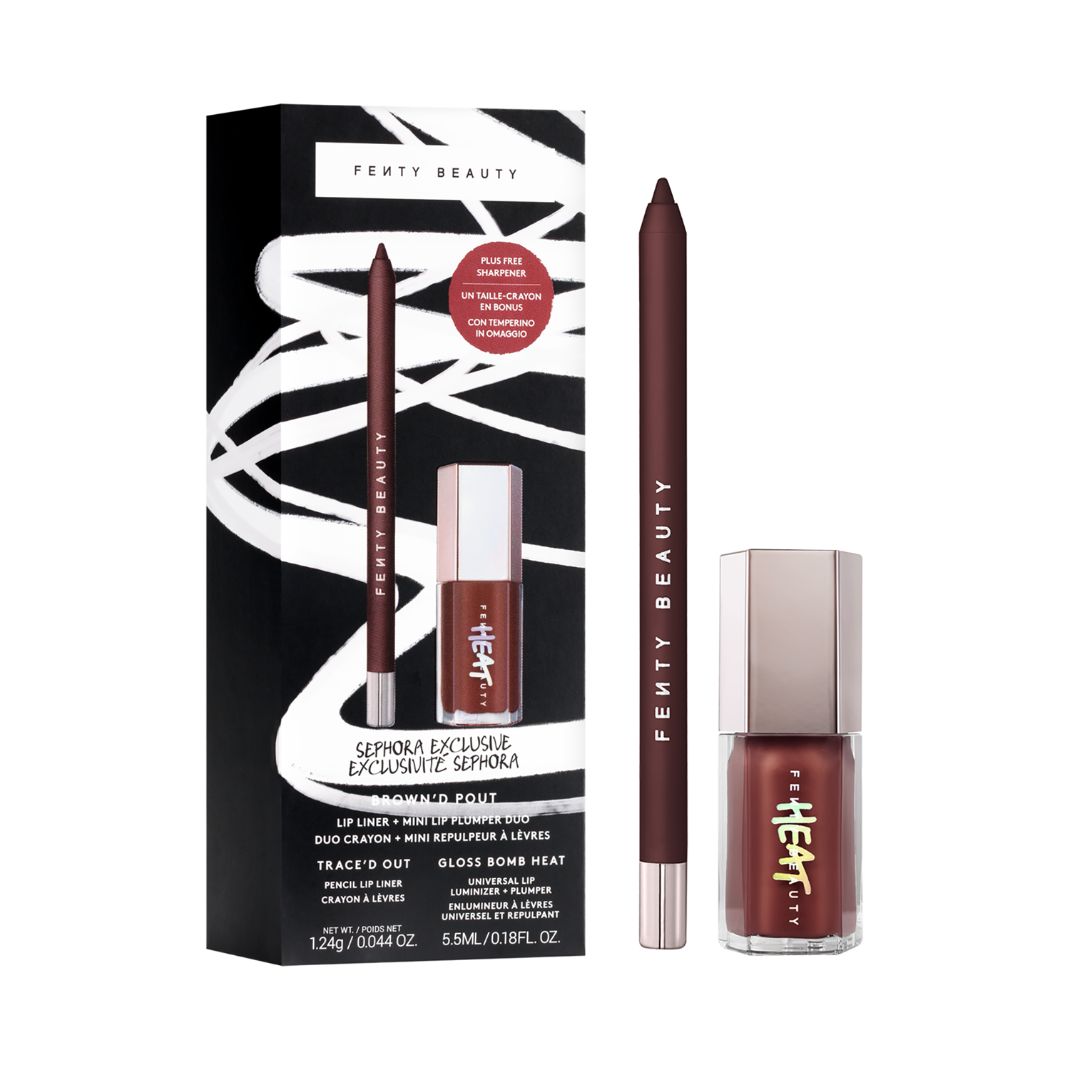 FENTY BEAUTY | Fenty Beauty Brown'D Pout Lip Liner + Mini Lip Plumper Duo