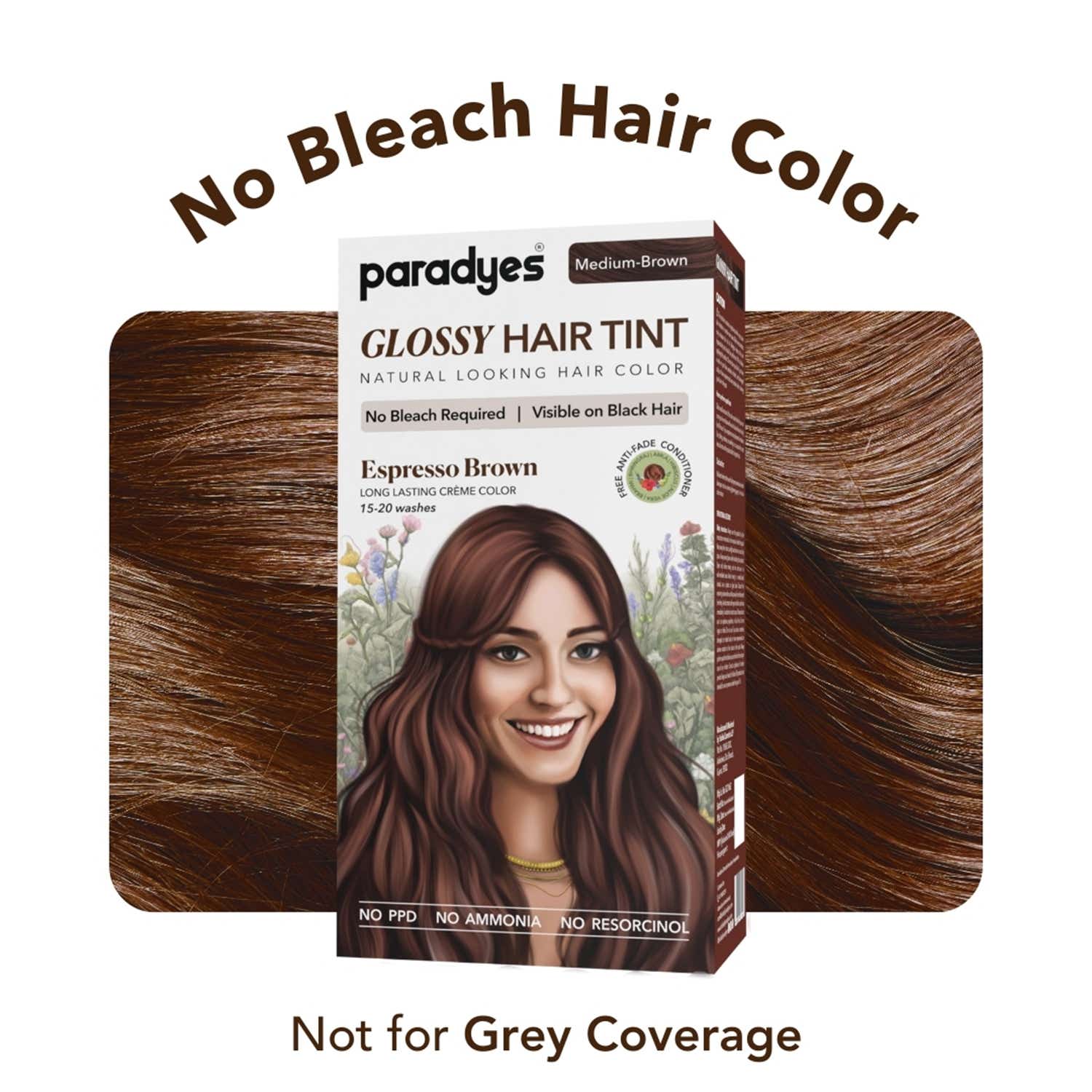 Paradyes | Paradyes Semi-Permanent Glossy Hair Tint Cream Color - Espresso Brown (160 g)