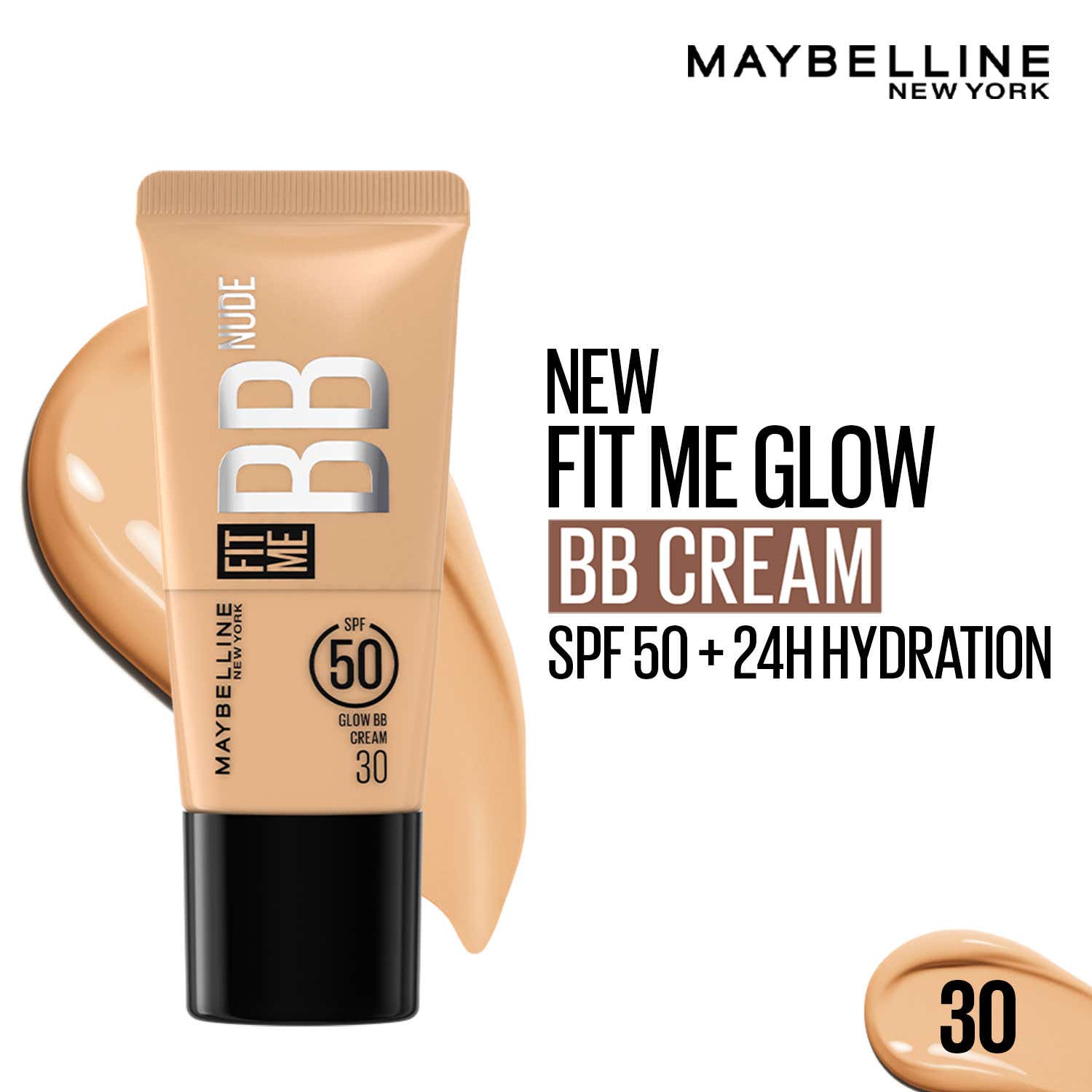 Maybelline New York | Maybelline New York Fit Me BB Nude Glow BB Cream SPF 50+ 24H Hydration - 30 (25 ml)