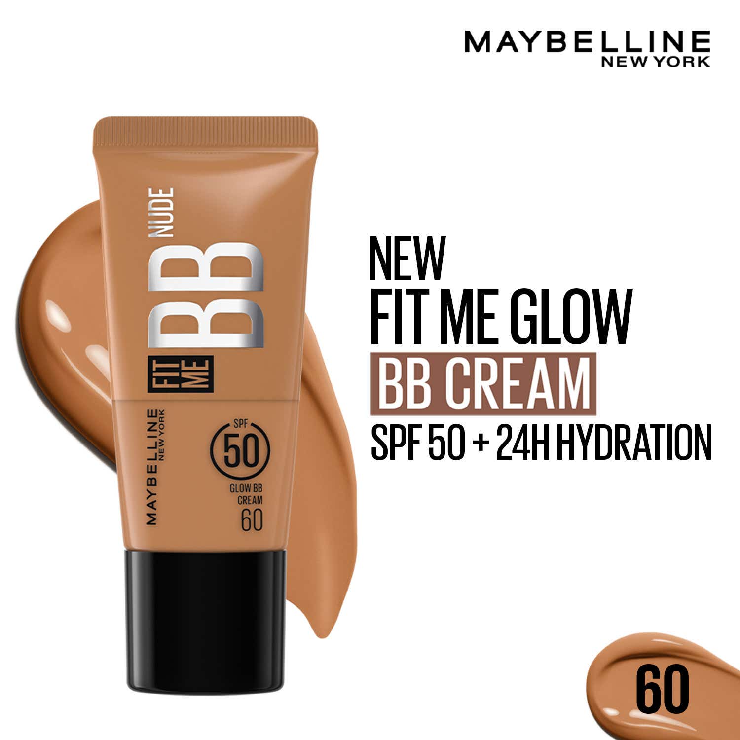 Maybelline New York | Maybelline New York Fit Me BB Nude Glow BB Cream SPF 50+ 24H Hydration - 60 (25 ml)