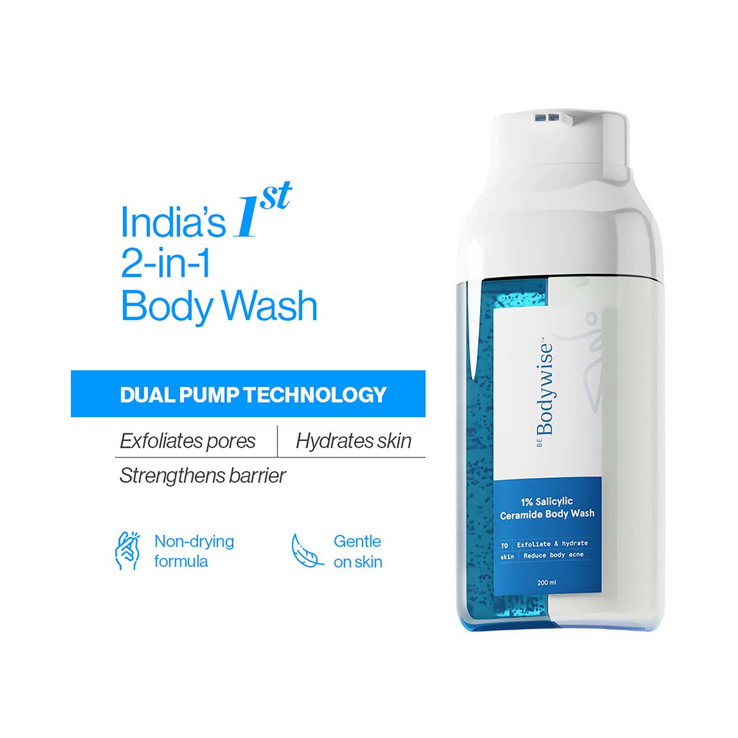 Be Bodywise | Be Bodywise 1% Salicylic Ceramide - Dual Pump 2in1 Body Wash (200 ml)