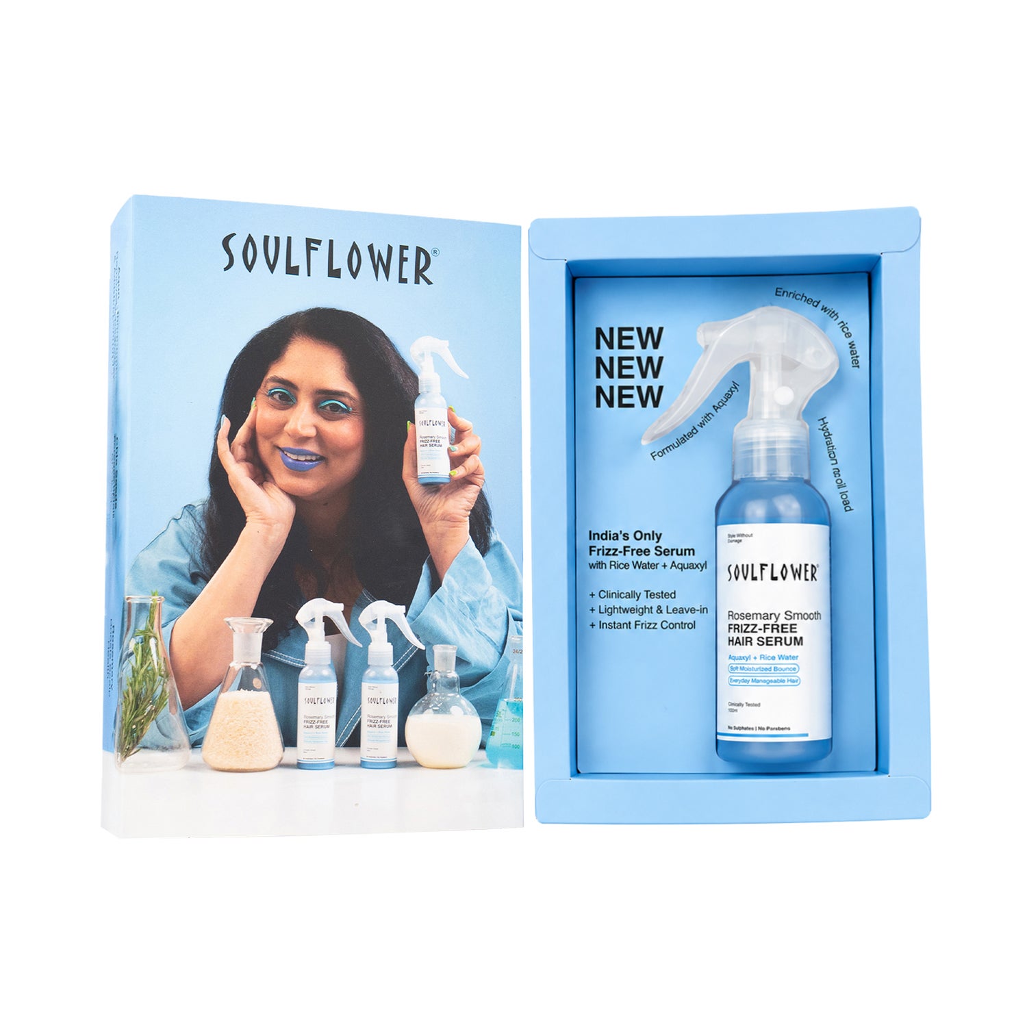 Soulflower | Soulflower Rosemary Frizz-Free Hair Serum with Aquaxyl & Rice Water (100 ml)