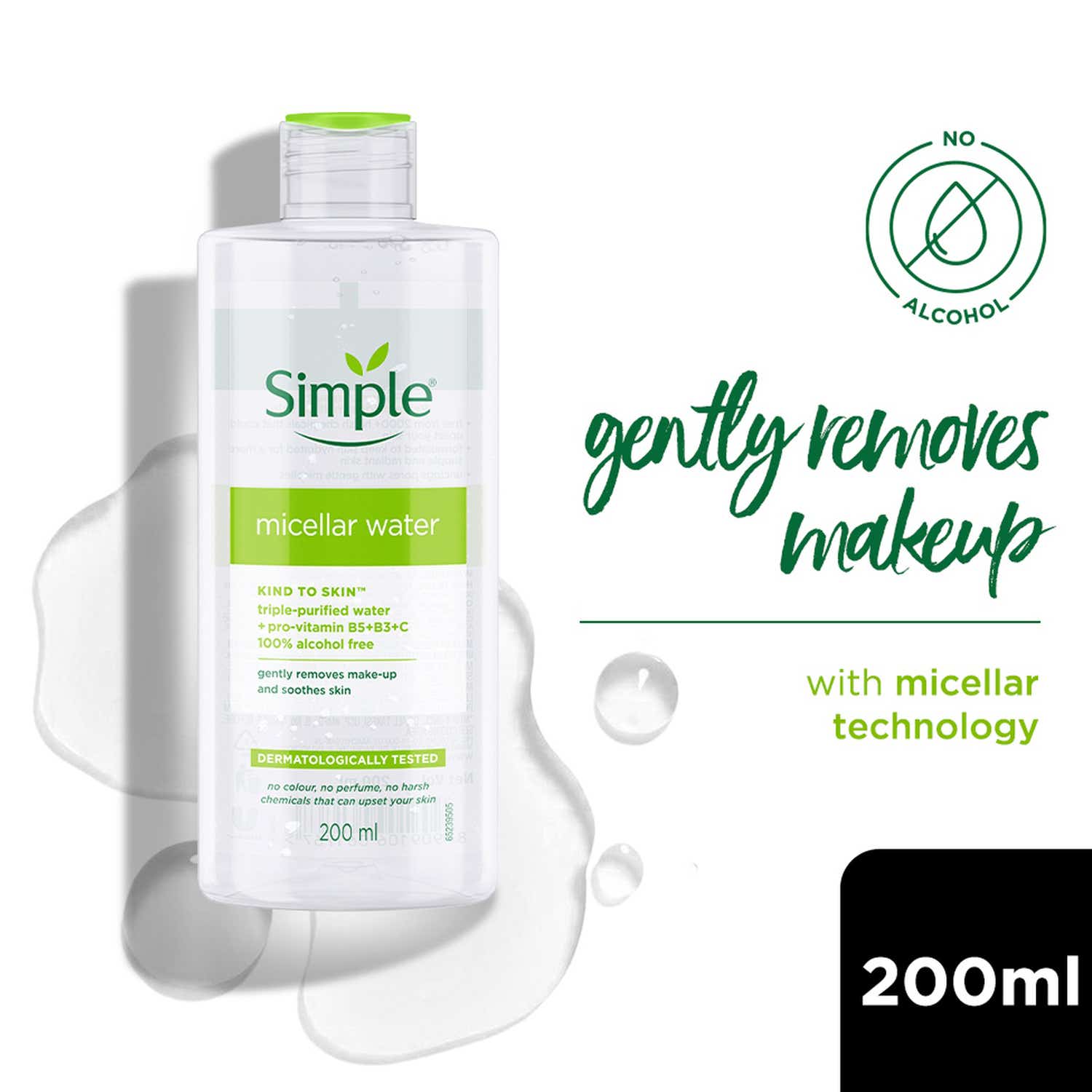Simple | Simple Kind To Skin Micellar Cleansing Water with Vitamin B3 Gently Removes Makeup (200 ml)