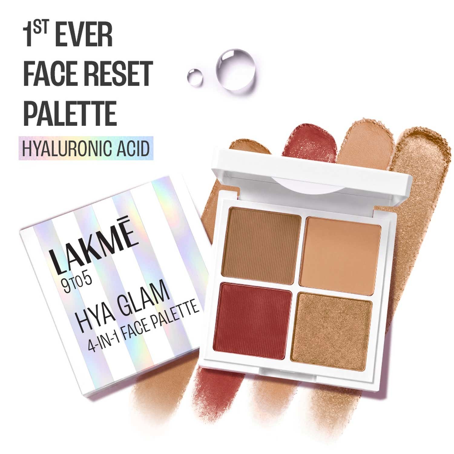 Lakme | Lakme 9To5 Hya Glam 4-In-1 Face Palette With Hyaluronic Acid - Rich Deep (16.2 g)