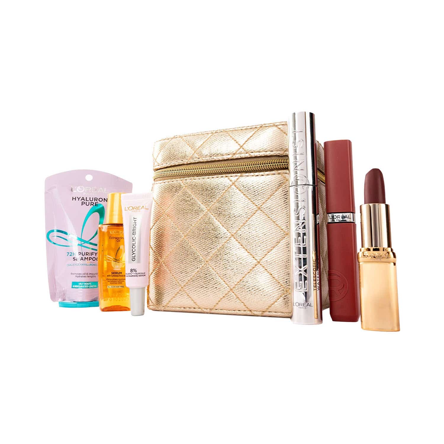 L'Oreal Paris | L'Oreal Paris Festive Glam Kit - Mascara, Lipstick + Signed Card by Alia Bhatt (6 pcs)
