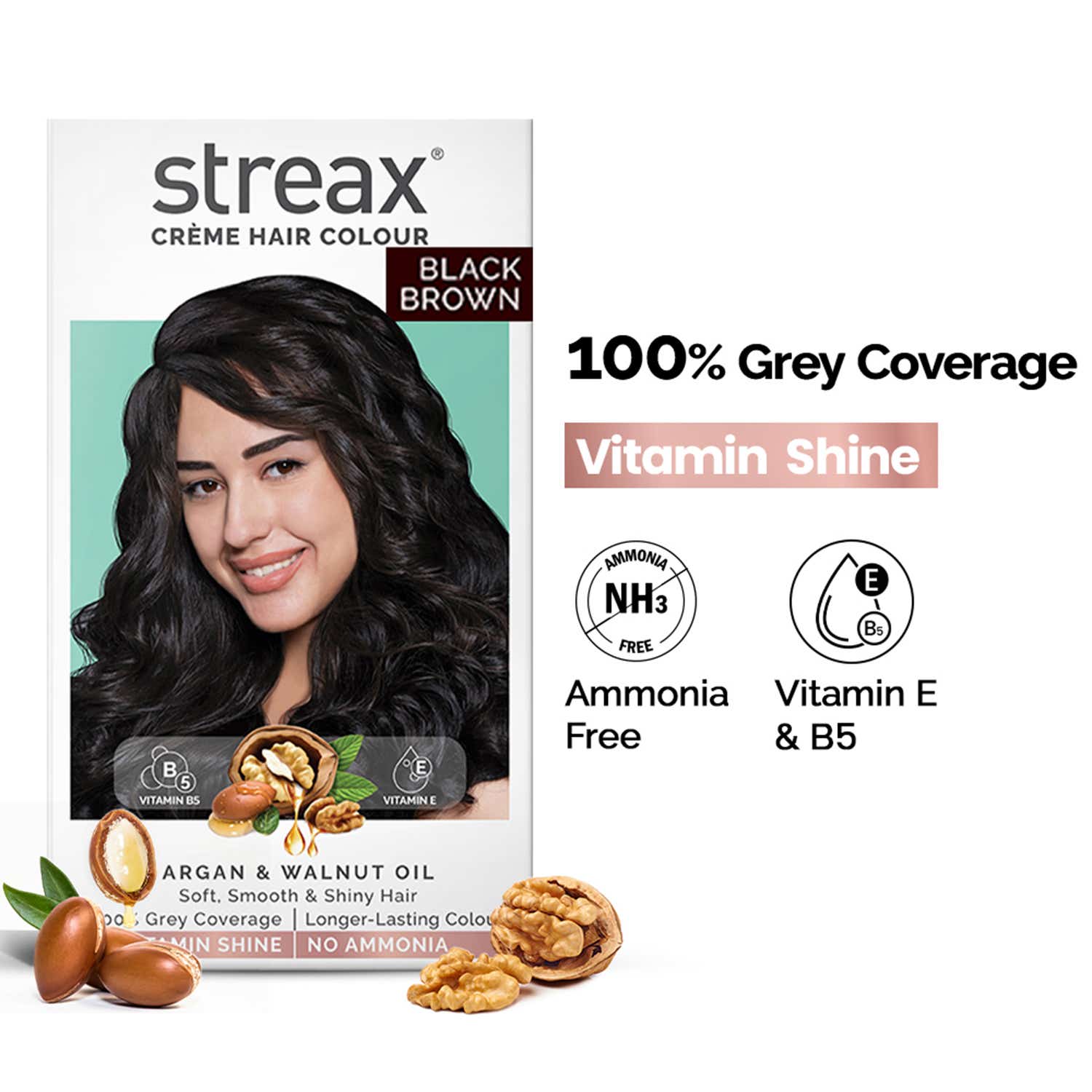 Streax | Streax Hair Colour - 2 Black Brown (70gm+50ml)