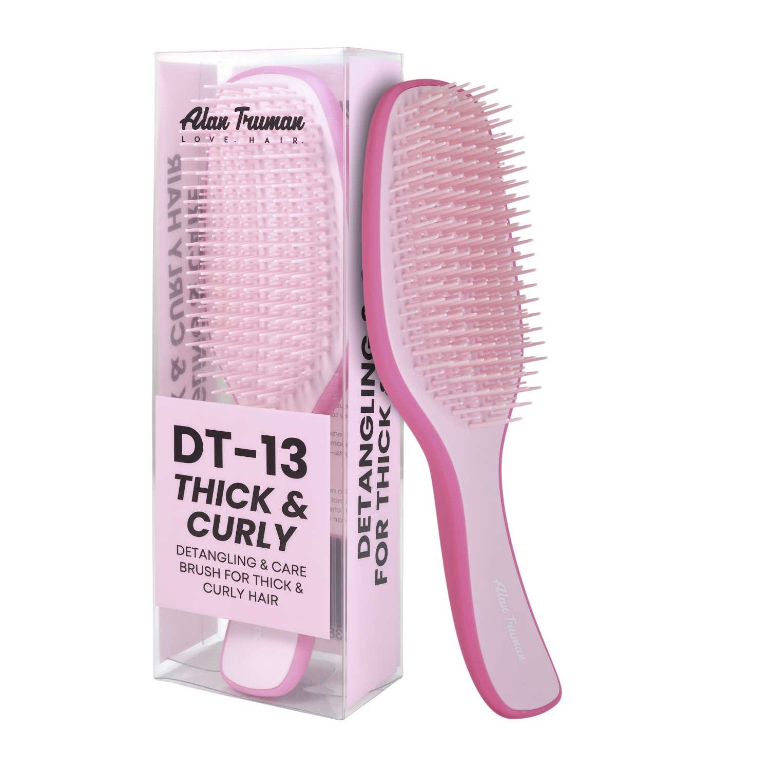 Alan Truman | Alan Truman Dt-13 Thick & Curly - Detangling & Care Brush - Pink