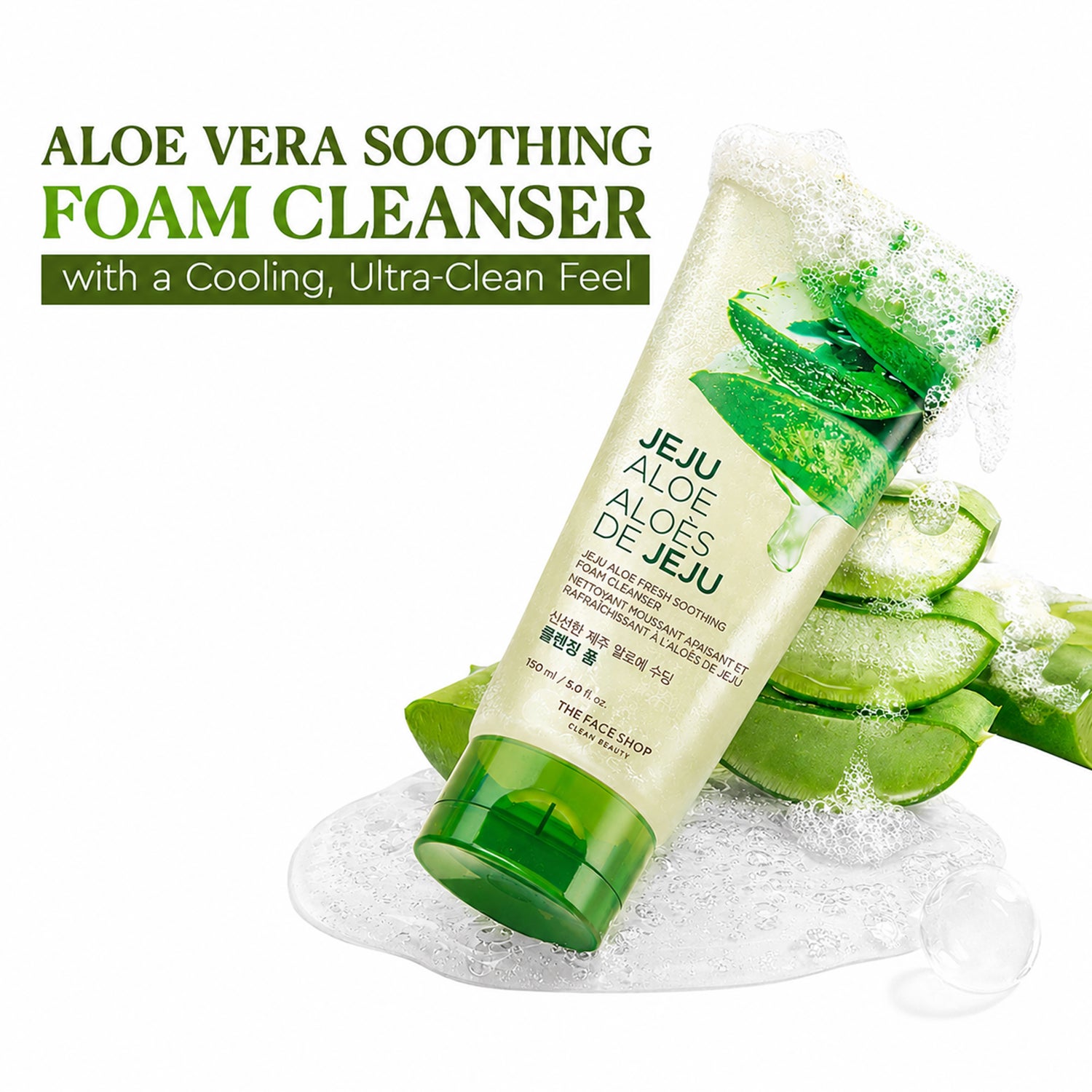 The Face Shop | The Face Shop Jeju Aloe Fresh Soothing Foam Cleanser (150ml)