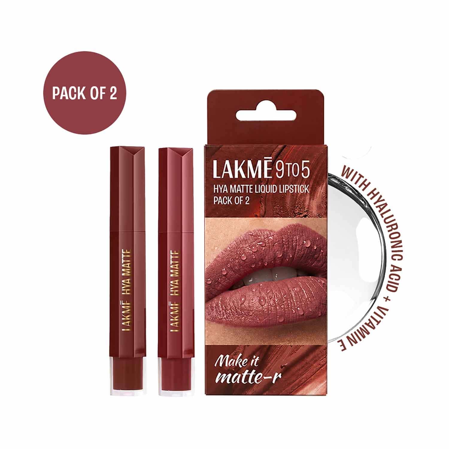 Lakme | Lakme 9 to 5 Hya Matte Make It Matter Liquid Lipstick Set (2 pcs)