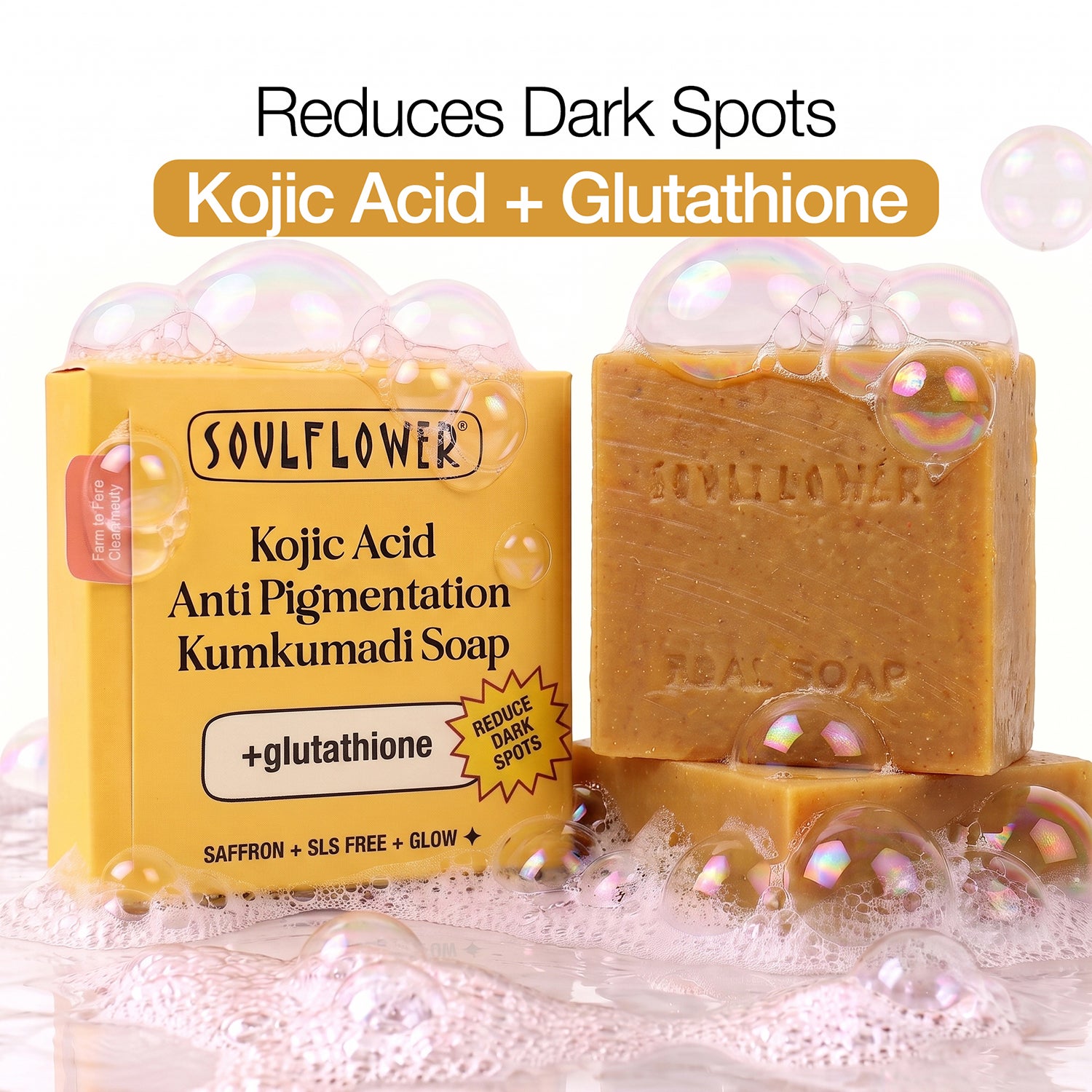 Soulflower | Soulflower Kojic Acid Anti Pigmentation Kumkumadi Soap (100 g)