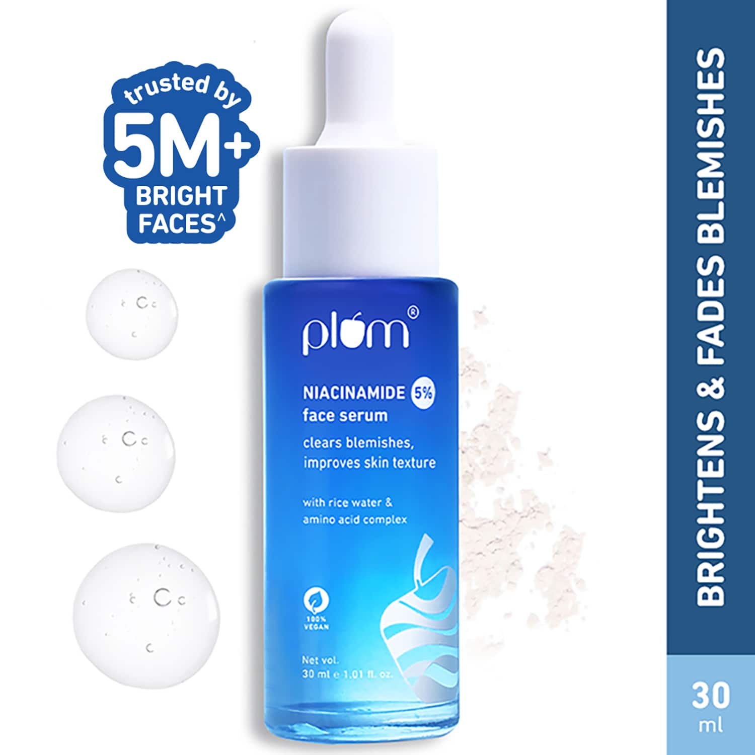 Plum | Plum 5% Niacinamide Face Serum With Amino Acid - Fades Blemishes For Bright Skin, (30ml)