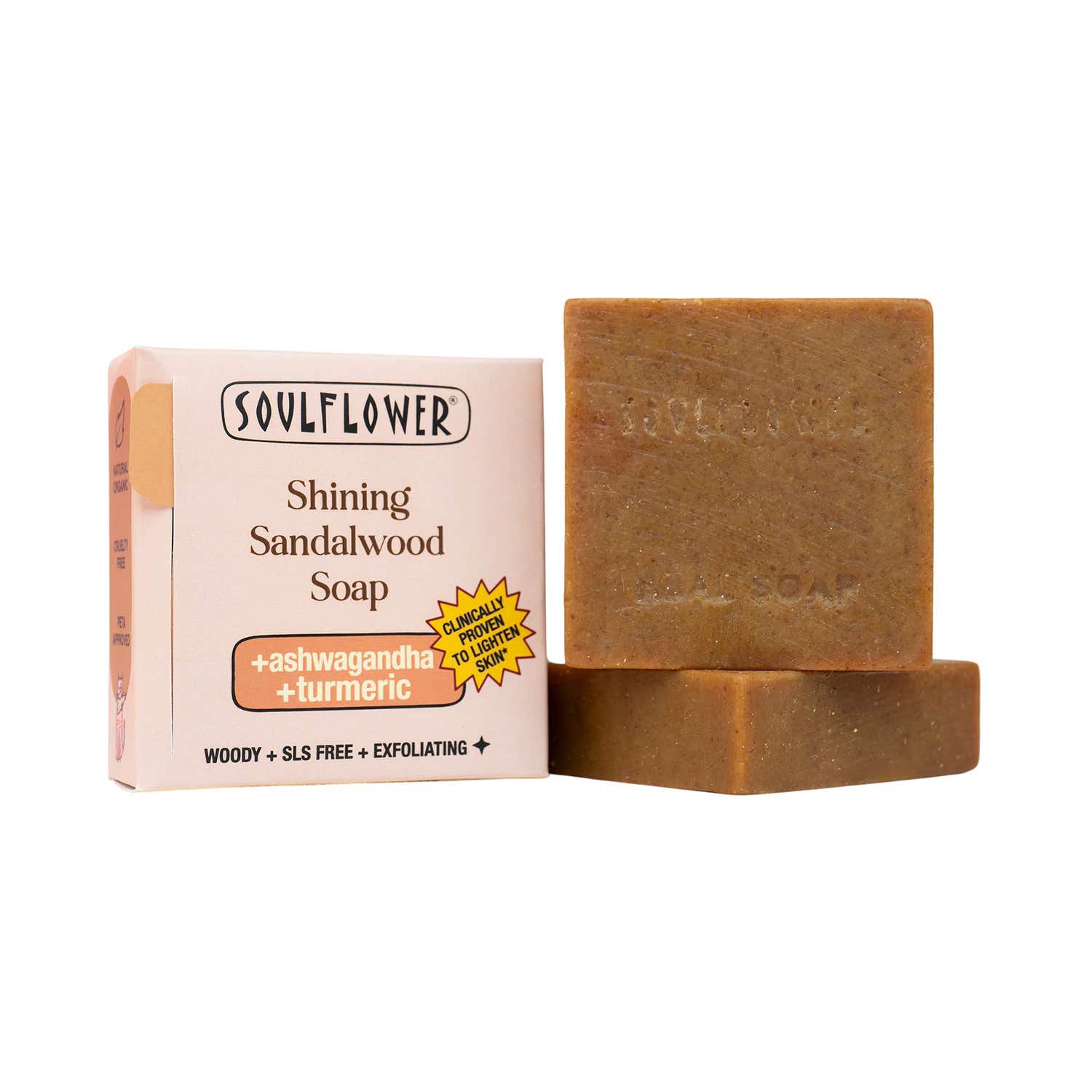 Soulflower | Soulflower Shining Sandalwood Soap for Protection & Tan Removal (100 g)
