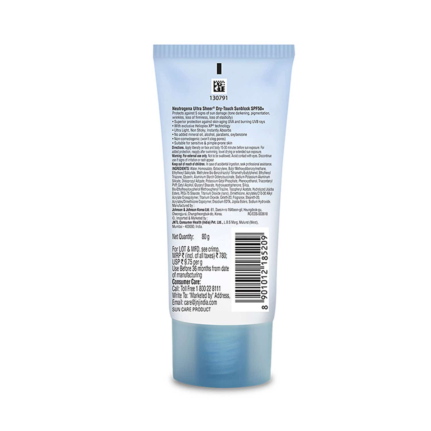 Neutrogena Ultrasheer Sunblock SPF50+ PA+++ Face Sunscreen 88 ml - Image 2