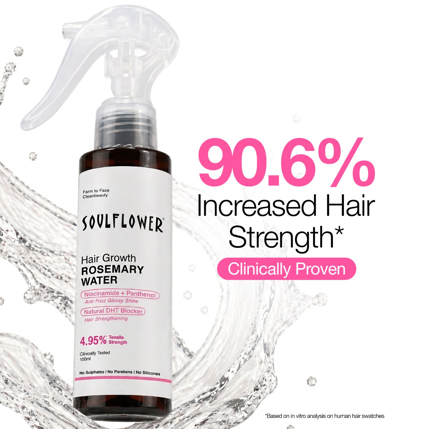 Soulflower | Soulflower Rosemary Water with Mint - Hair Strengthening & Anti-Frizz Spray (100 ml)