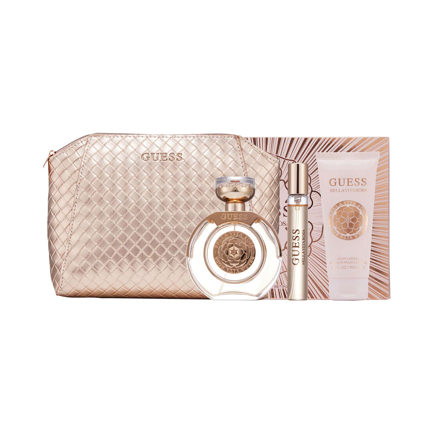 Guess | Guess Bella Vita Rosa EDT + Travel Spray + Body Lotion + Pouch Gift Set (4 pcs)