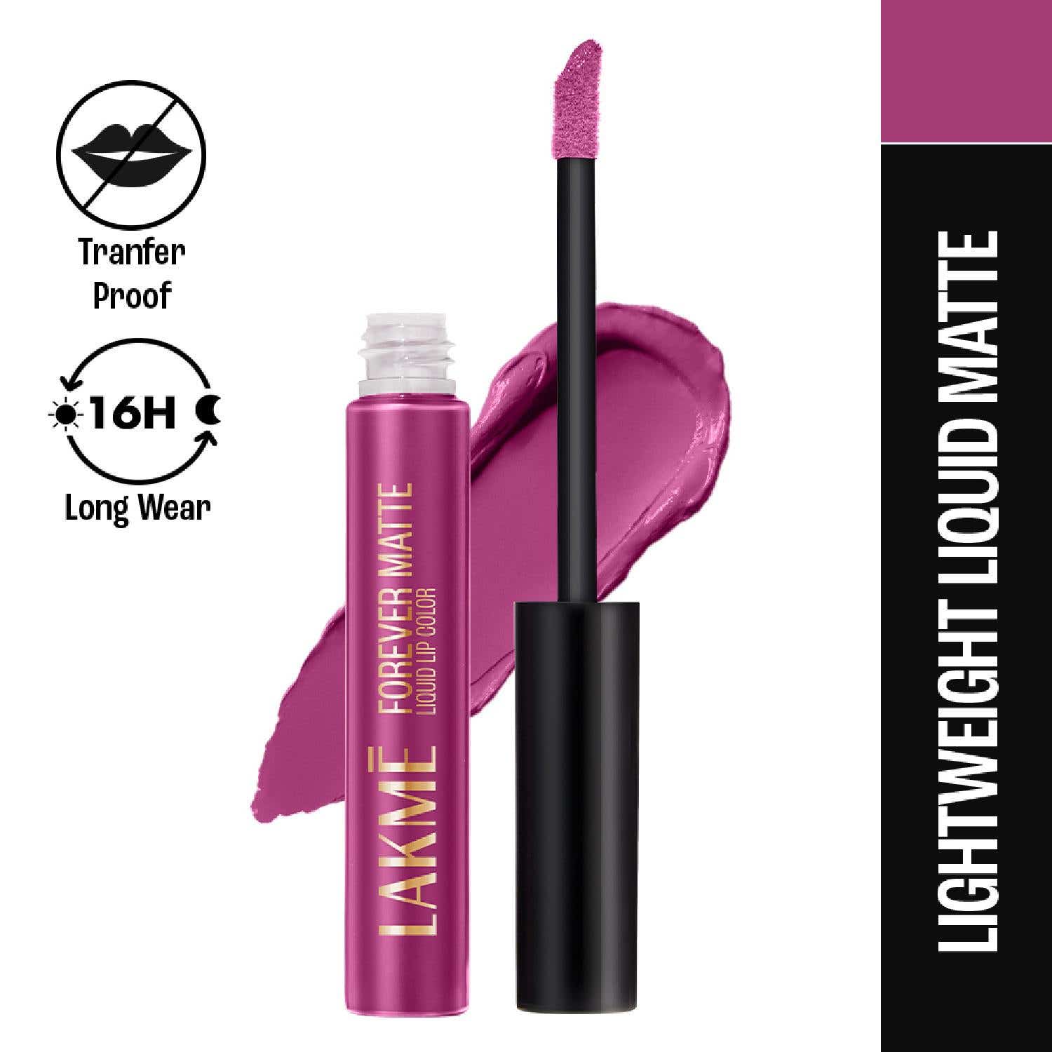 Lakme | Lakme Forever Matte Liquid Lip 16hr Lipstick Lightweight & Transferproof - Pink Trip (5.6 ml)