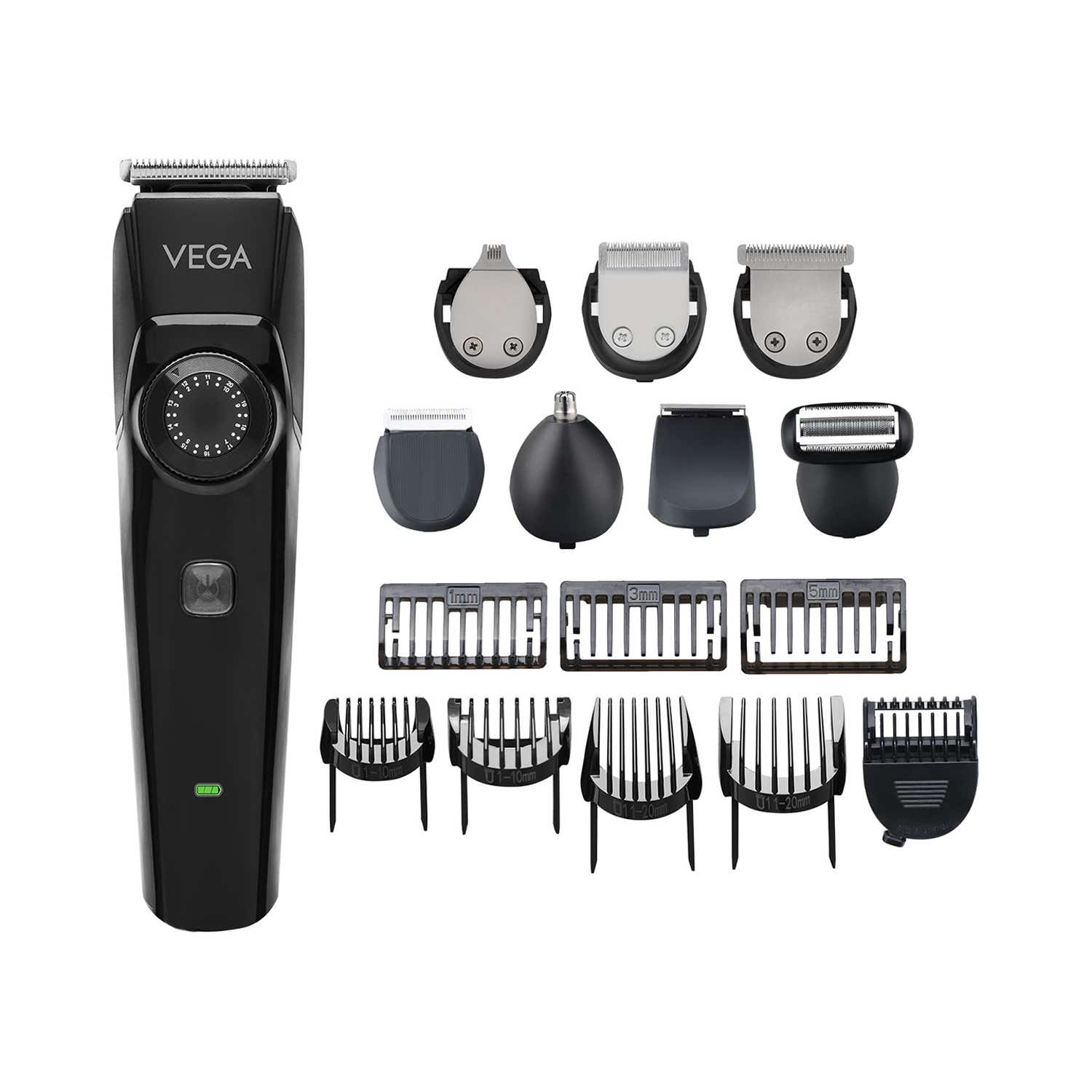 Vega | Vega OG 15 in 1 All Rounder Grooming Set for Men, 3 Hrs Non-Stop Runtime (VHTH-37)