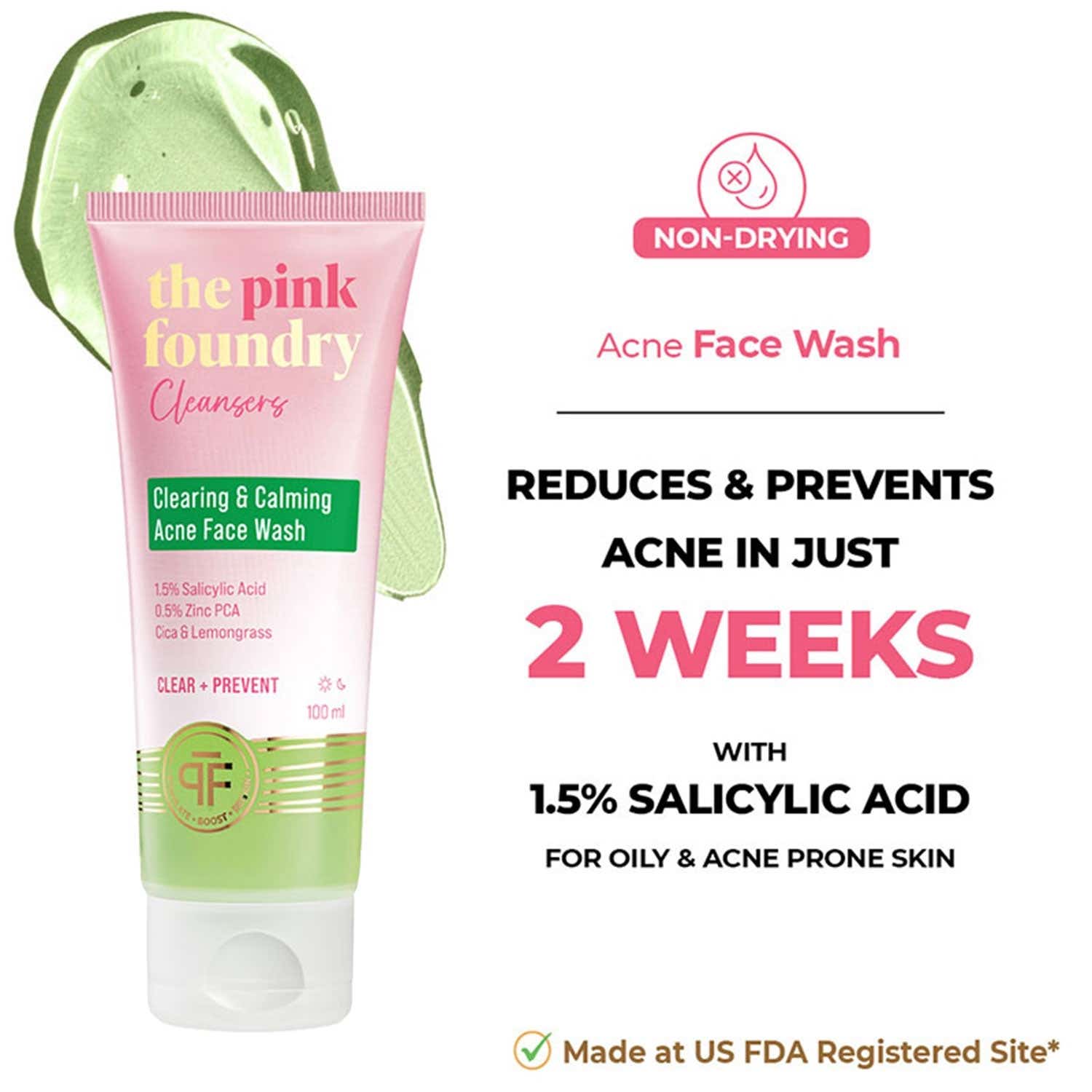 The Pink Foundry | The Pink Foundry Clearing & Calming Acne Face Wash (100ml)
