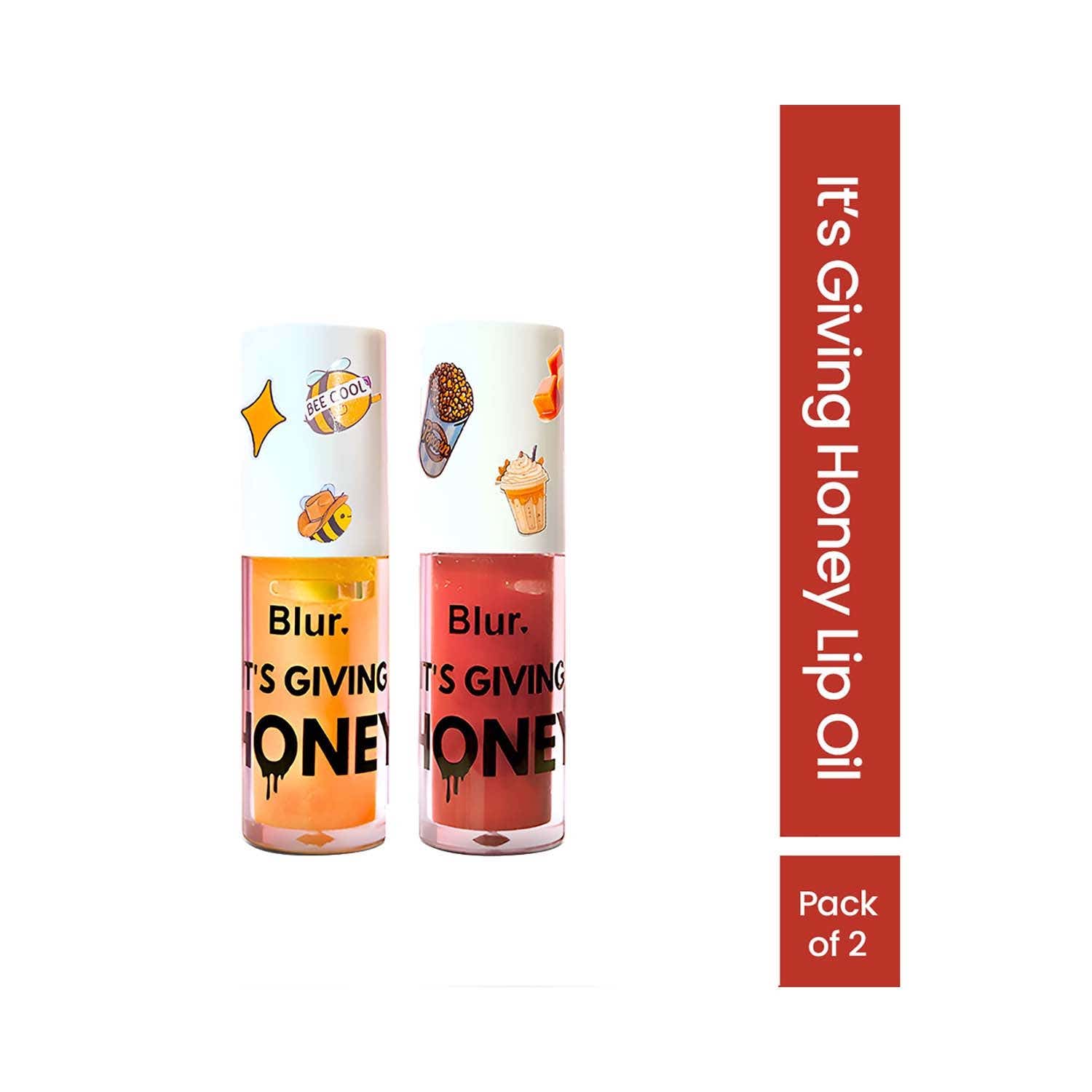Blur India | Blur India It's Giving Honey Lip Oil Pack - Honey & Caramel (2 pcs)