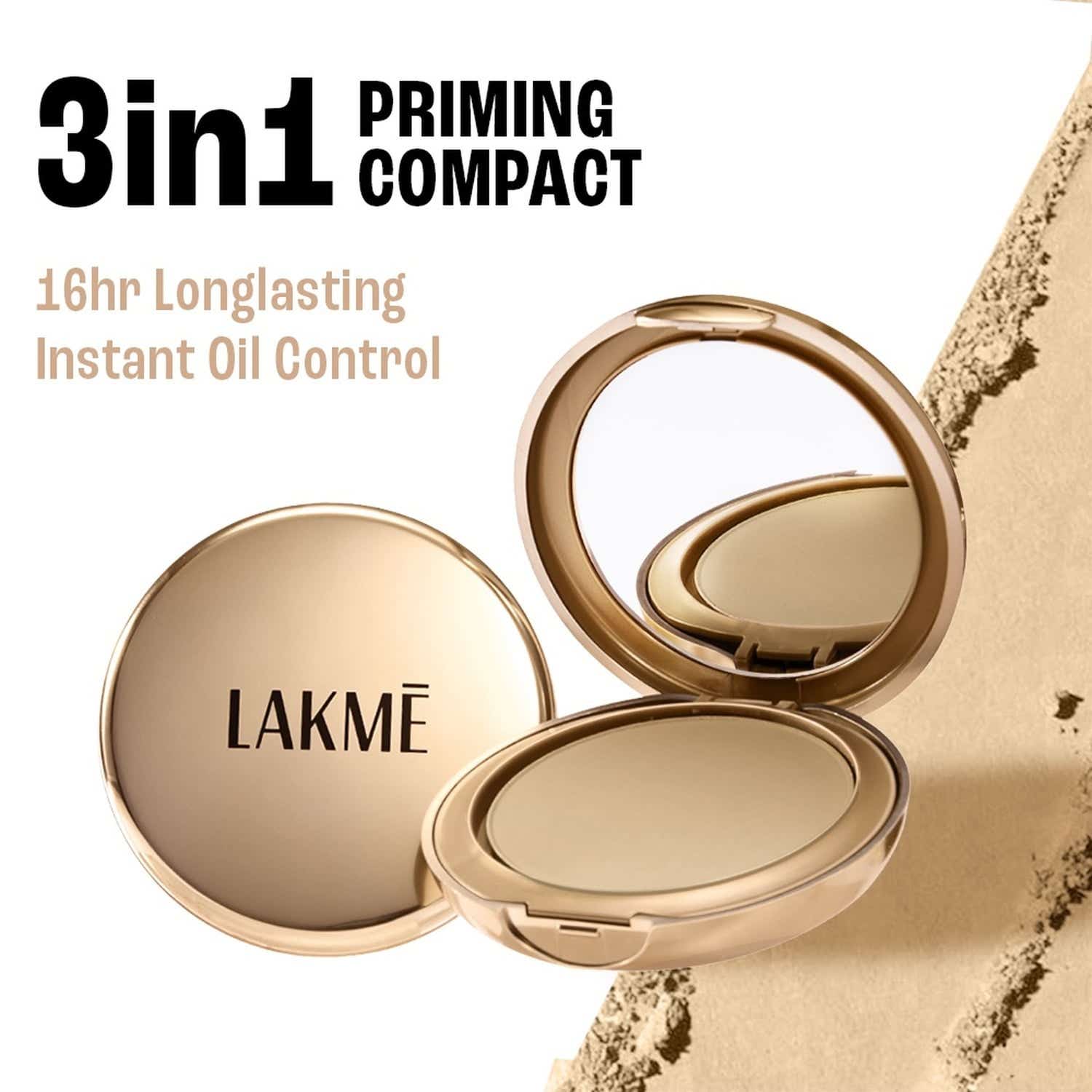 Lakme Powerplay Priming Powder Foundation 3-in-1 Lasting Matte Dry-Oily Skin - Silky Golden (9 g)