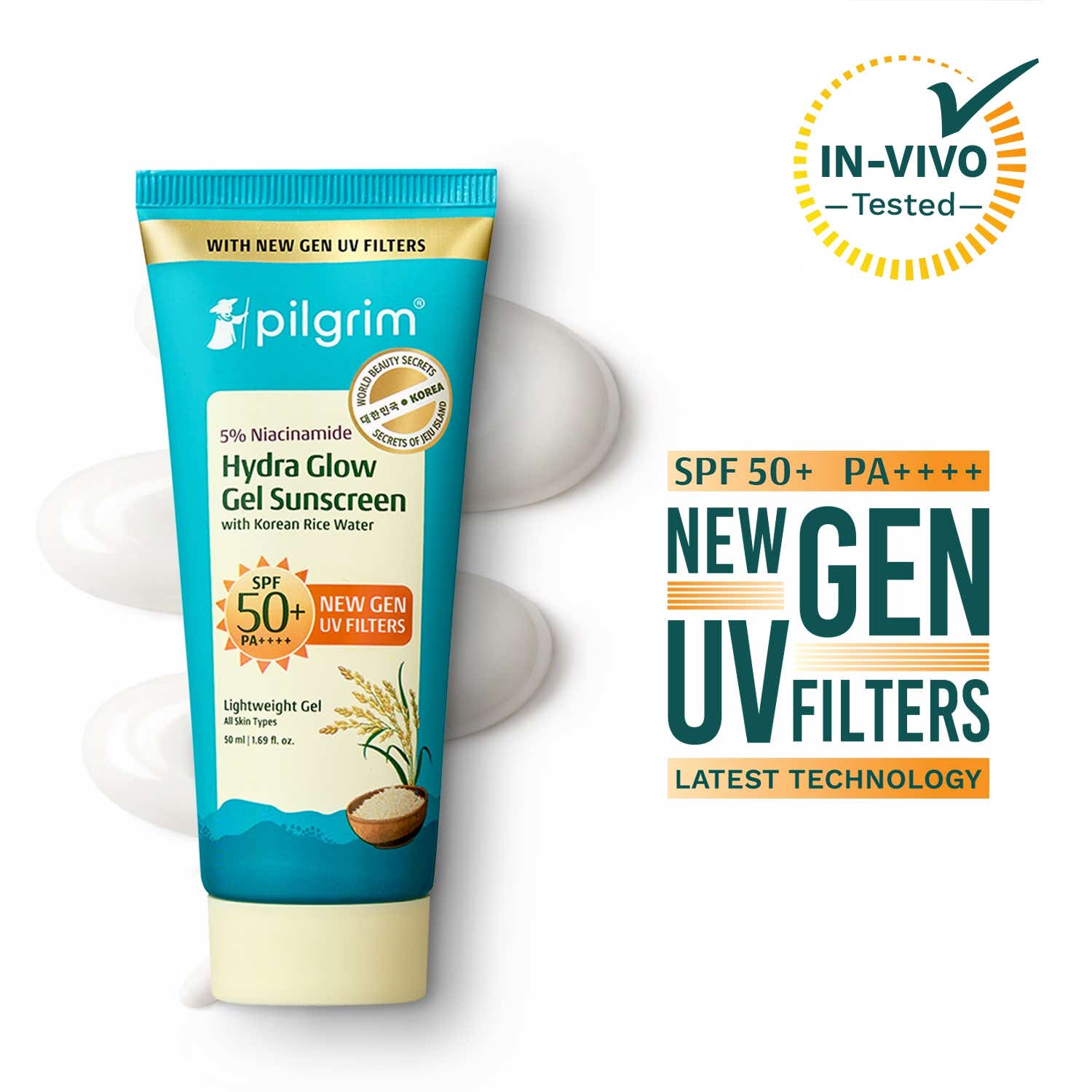 Pilgrim | Pilgrim 5% Niacinamide Hydra Glow Gel Sunscreen SPF 50+ PA++++ (50 ml)