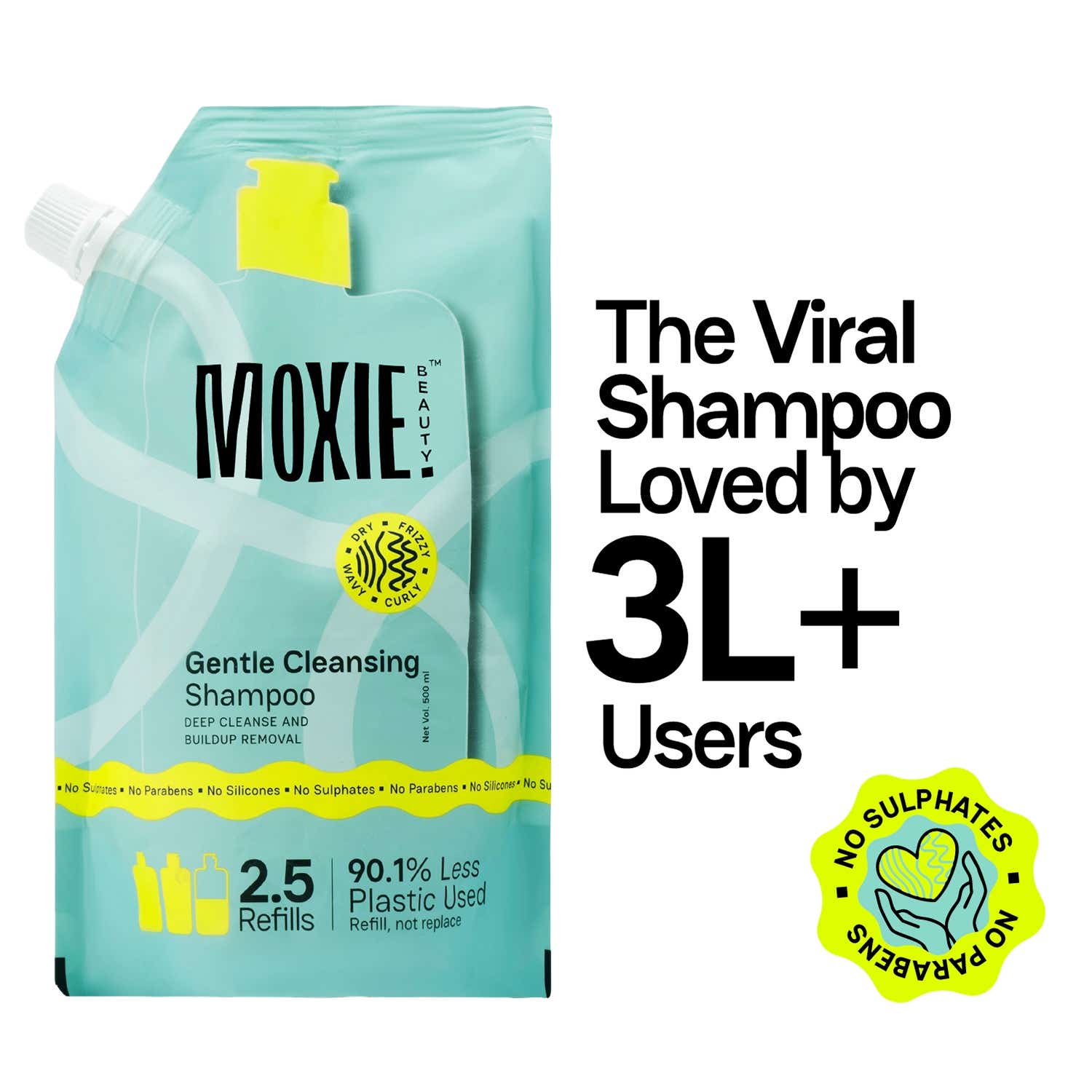 Moxie Beauty | Moxie Beauty Gentle Cleansing Sulphate Free Shampoo For Dry & Frizzy Hair (500 ml)