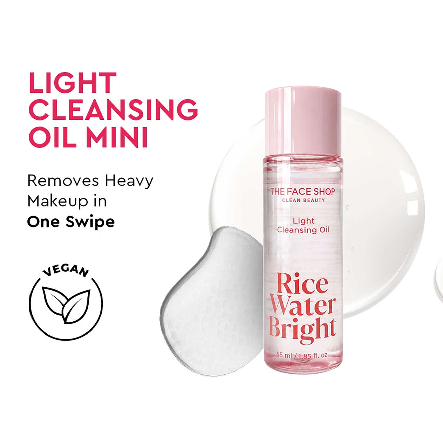 The Face Shop | The Face Shop Rice Water Bright Light Cleansing Oil – Korean Makeup Remover & Oil Cleanser for Glowing Skin (55 ml)